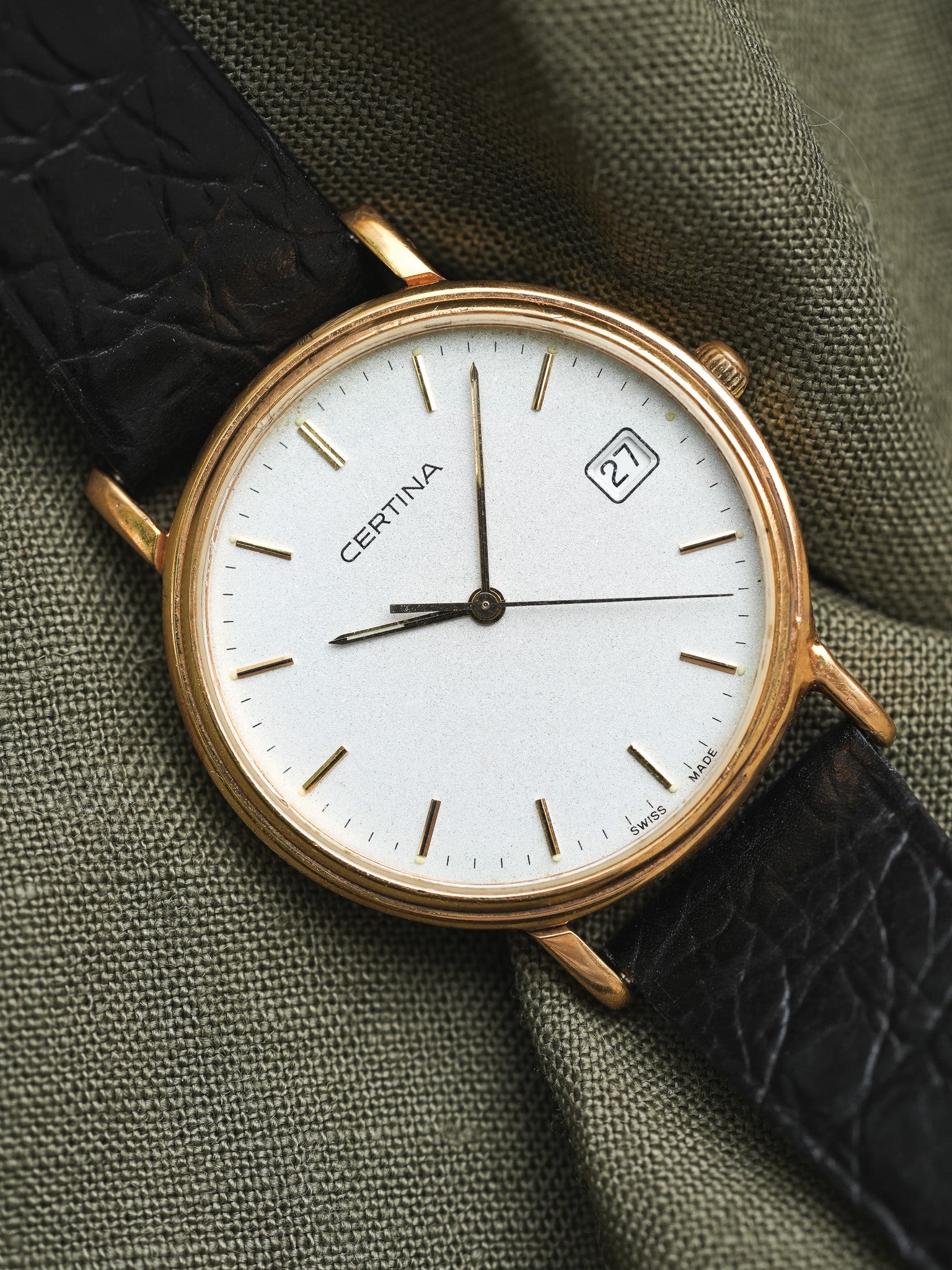 Certina - Dust plaqué or Date - 1990s - Atelier Victor - Vintage Shop