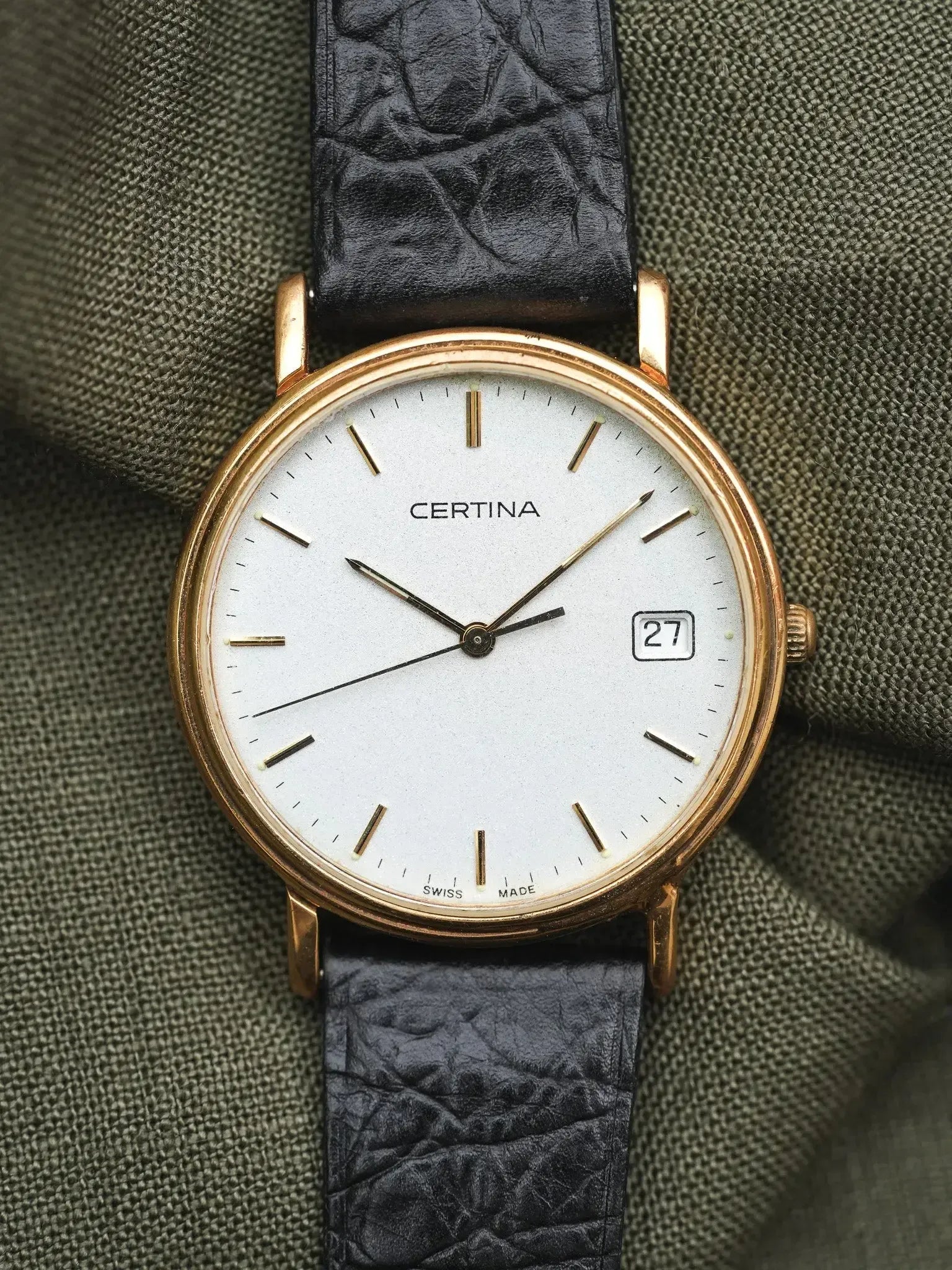 Certina - Dust plaqué or Date - 1990s - Atelier Victor