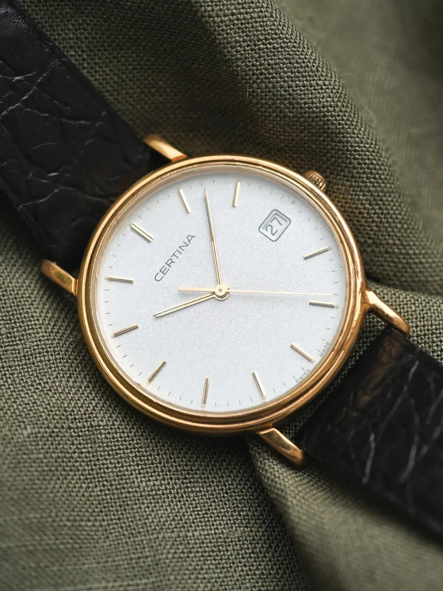 Certina - Dust plaqué or Date - 1990s - Atelier Victor