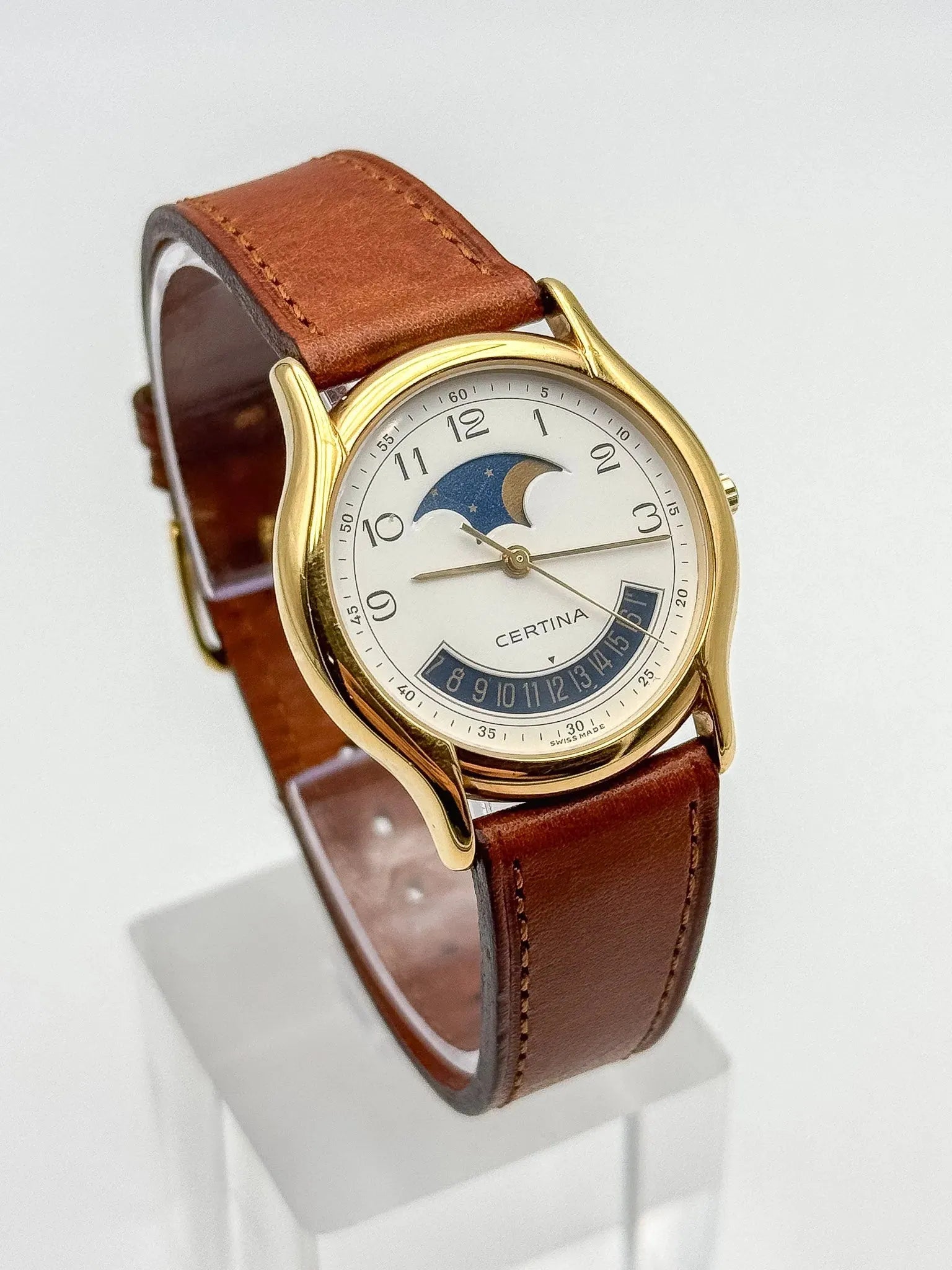 Certina - Phase de Lune Date Plaqué or - 1990s - Atelier Victor Paris - Vintage Watch Shop Dubai