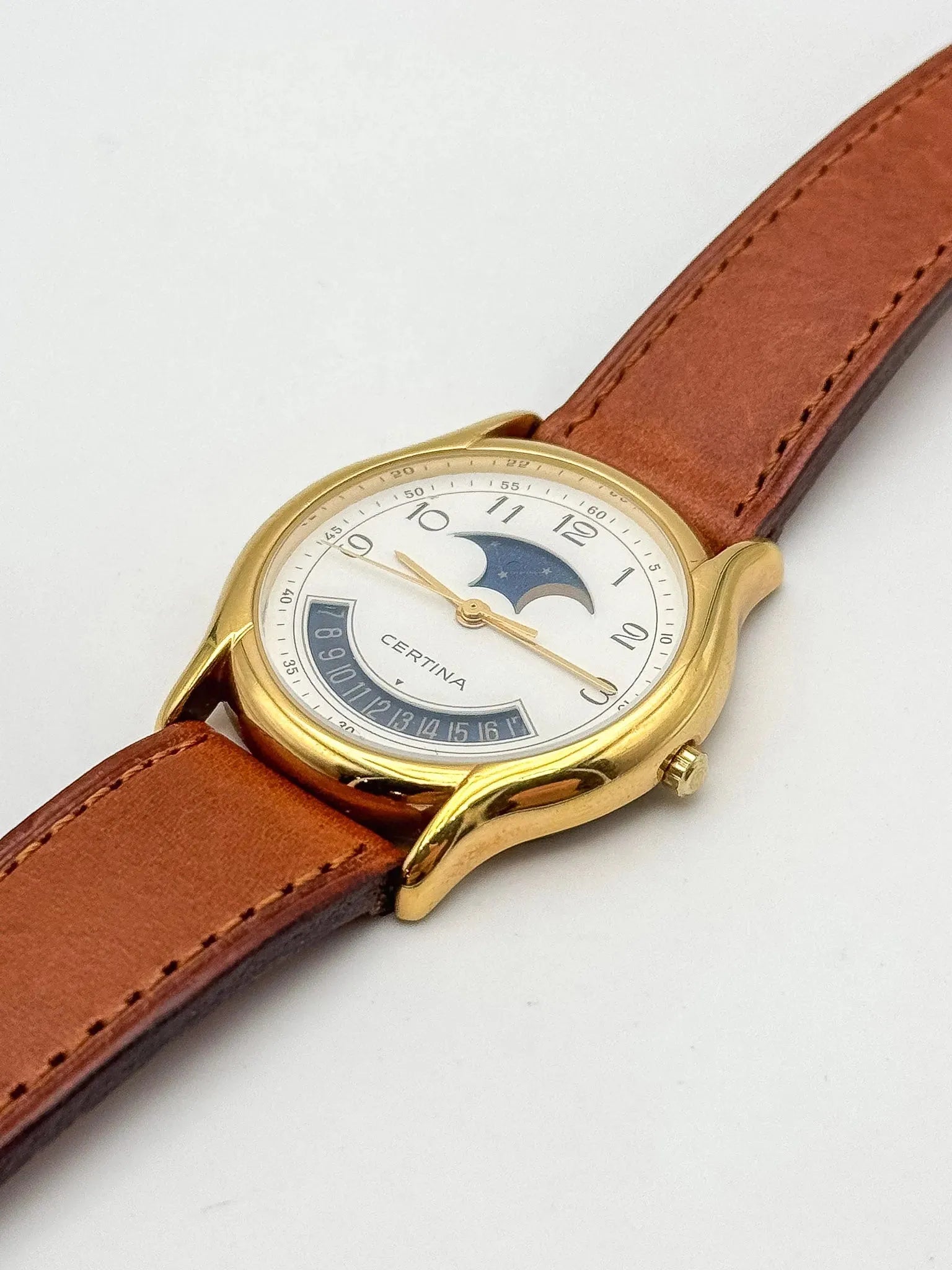 Certina - Phase de Lune Date Plaqué or - 1990s - Atelier Victor Paris - Vintage Watch Shop Dubai