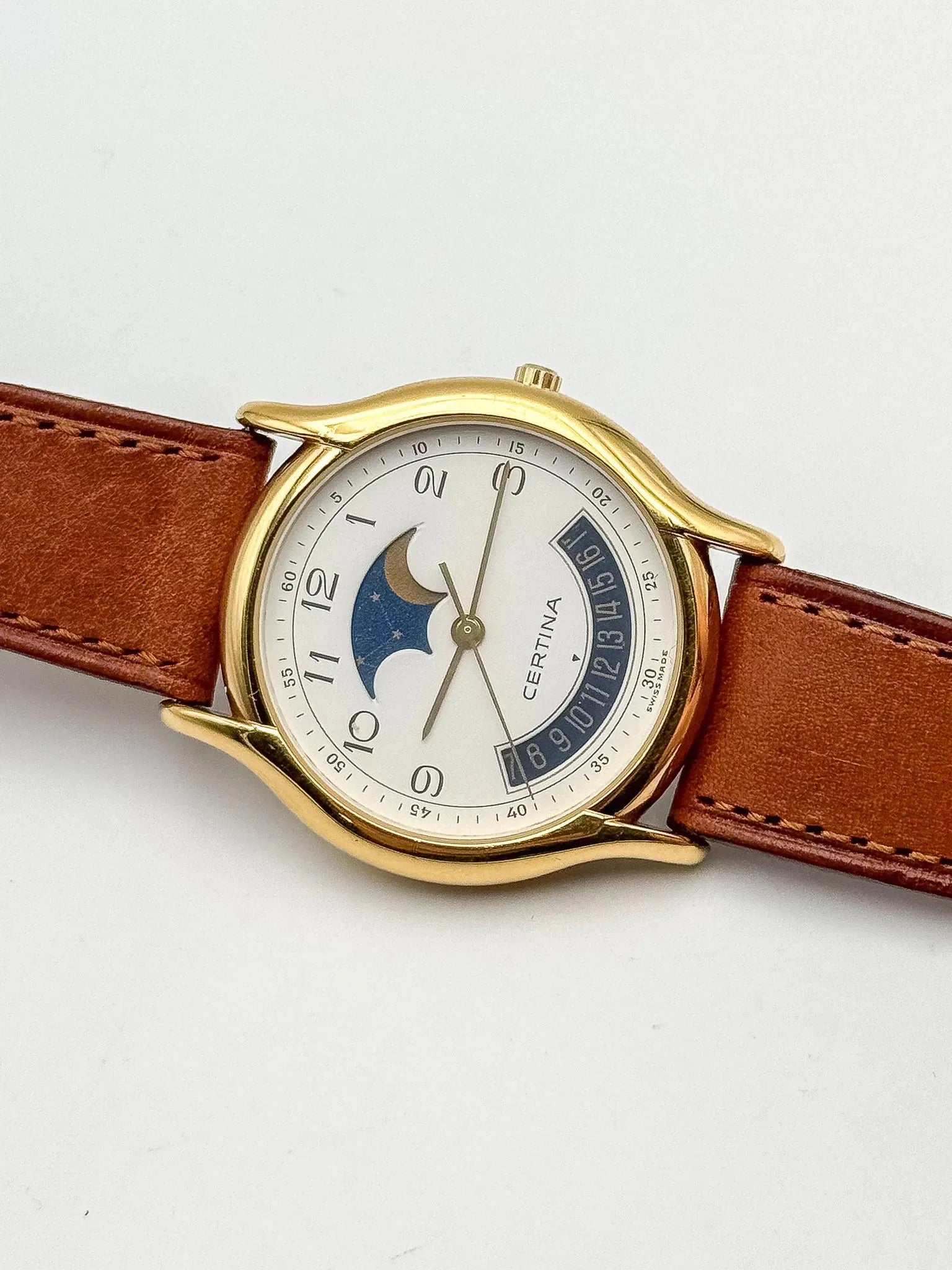 Certina - Phase de Lune Date Plaqué or - 1990s - Atelier Victor Paris - Vintage Watch Shop Dubai