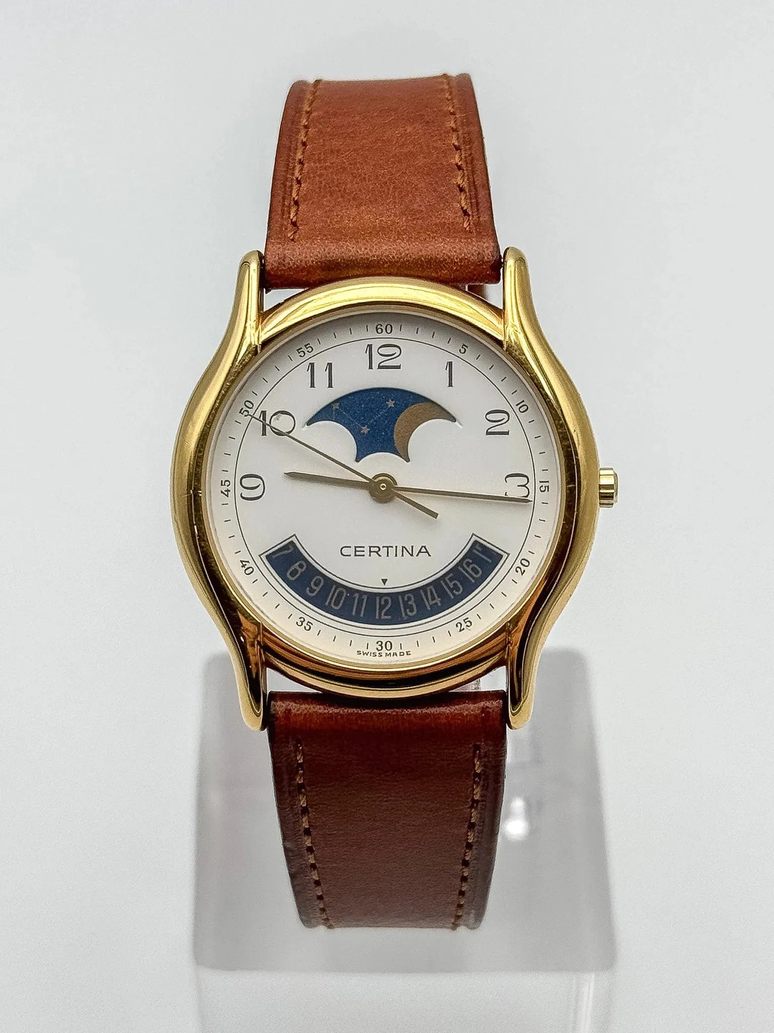 Certina - Phase de Lune Date Plaqué or - 1990s - Atelier Victor Paris - Vintage Watch Shop Dubai
