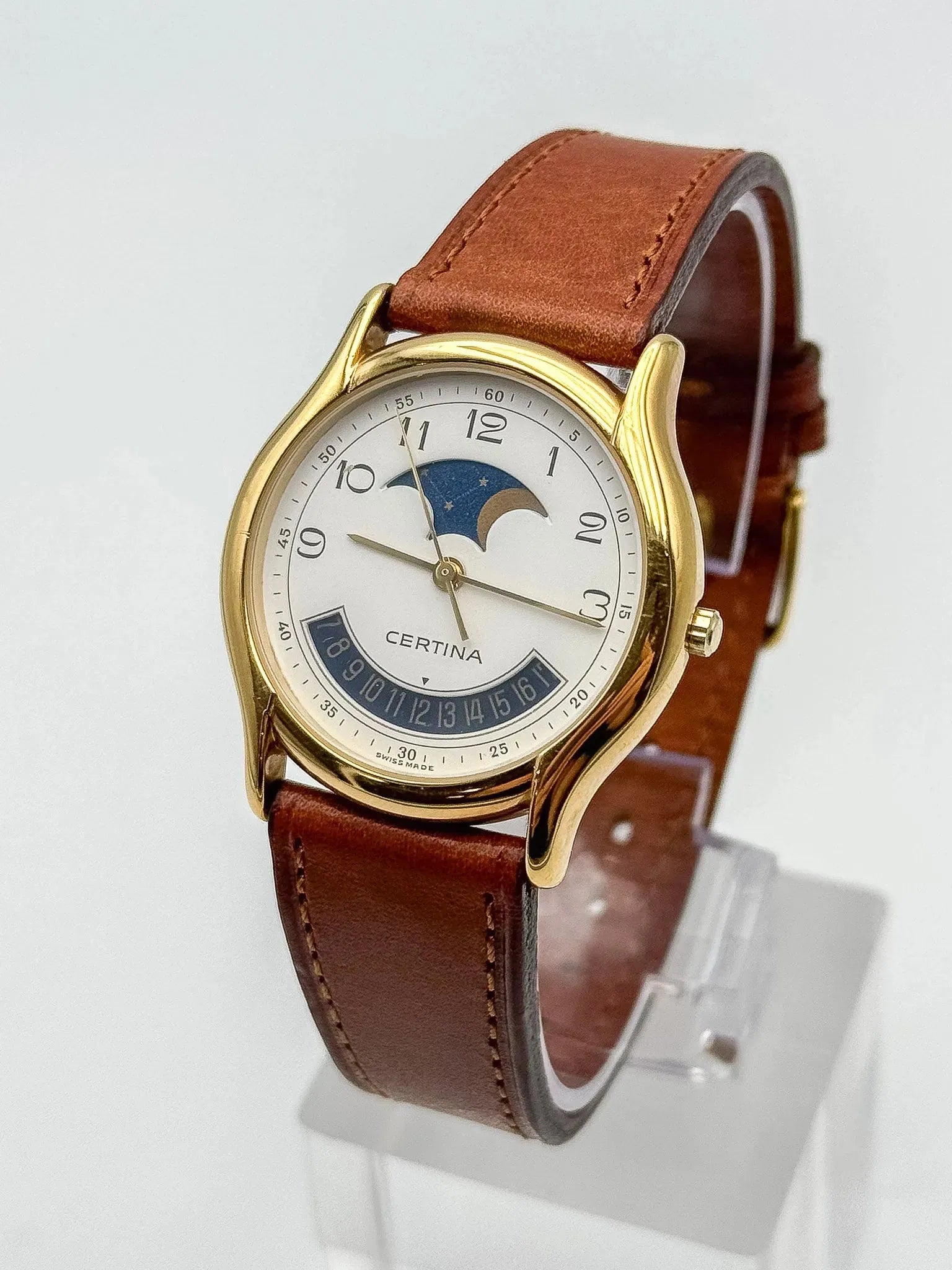 Certina - Phase de Lune Date Plaqué or - 1990s - Atelier Victor Paris - Vintage Watch Shop Dubai