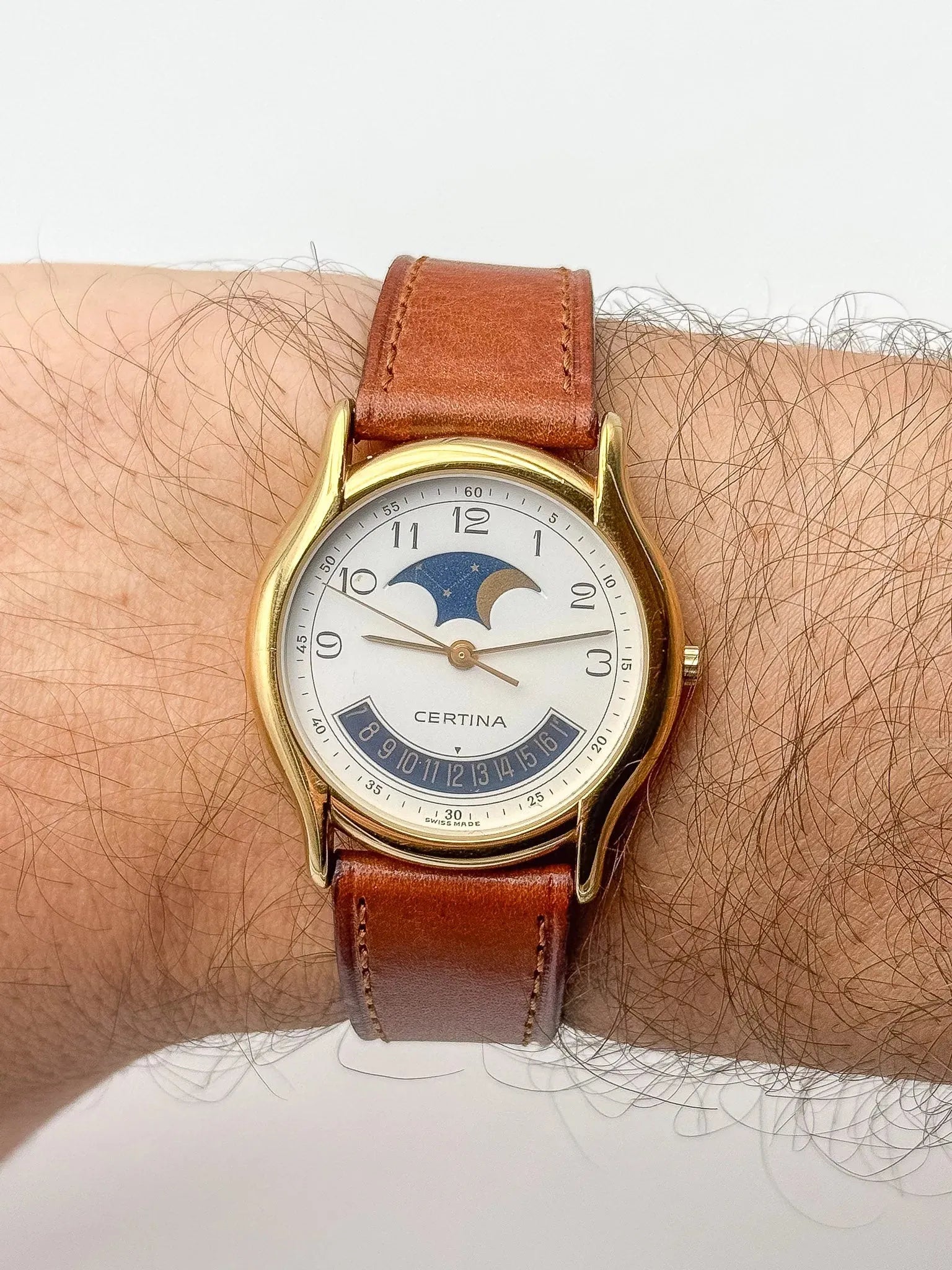 Certina - Phase de Lune Date Plaqué or - 1990s - Atelier Victor Paris - Vintage Watch Shop Dubai