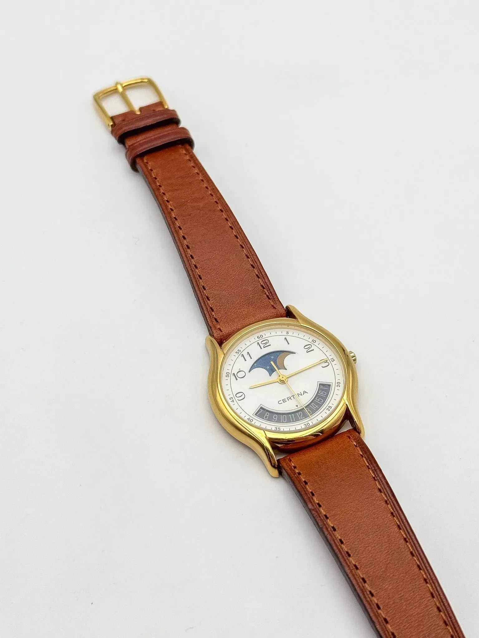Certina - Phase de Lune Date Plaqué or - 1990s - Atelier Victor Paris - Vintage Watch Shop Dubai