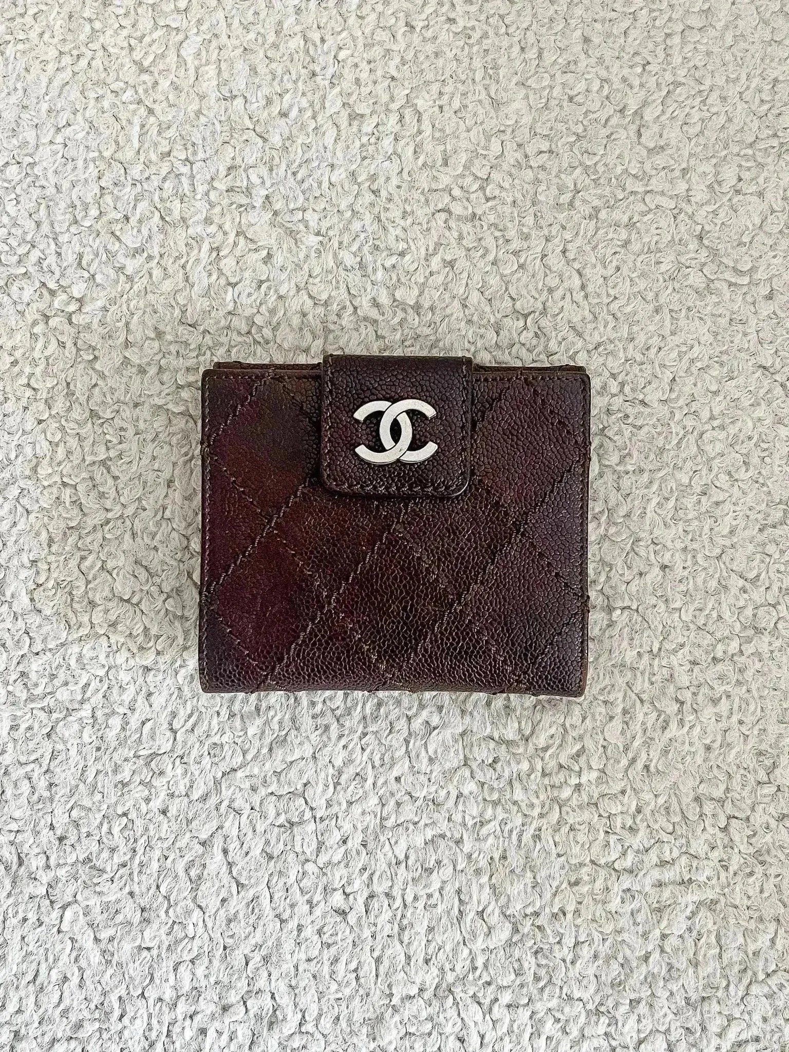 Chanel - Portefeuille Cuir Marron Quadrillé - Atelier Victor