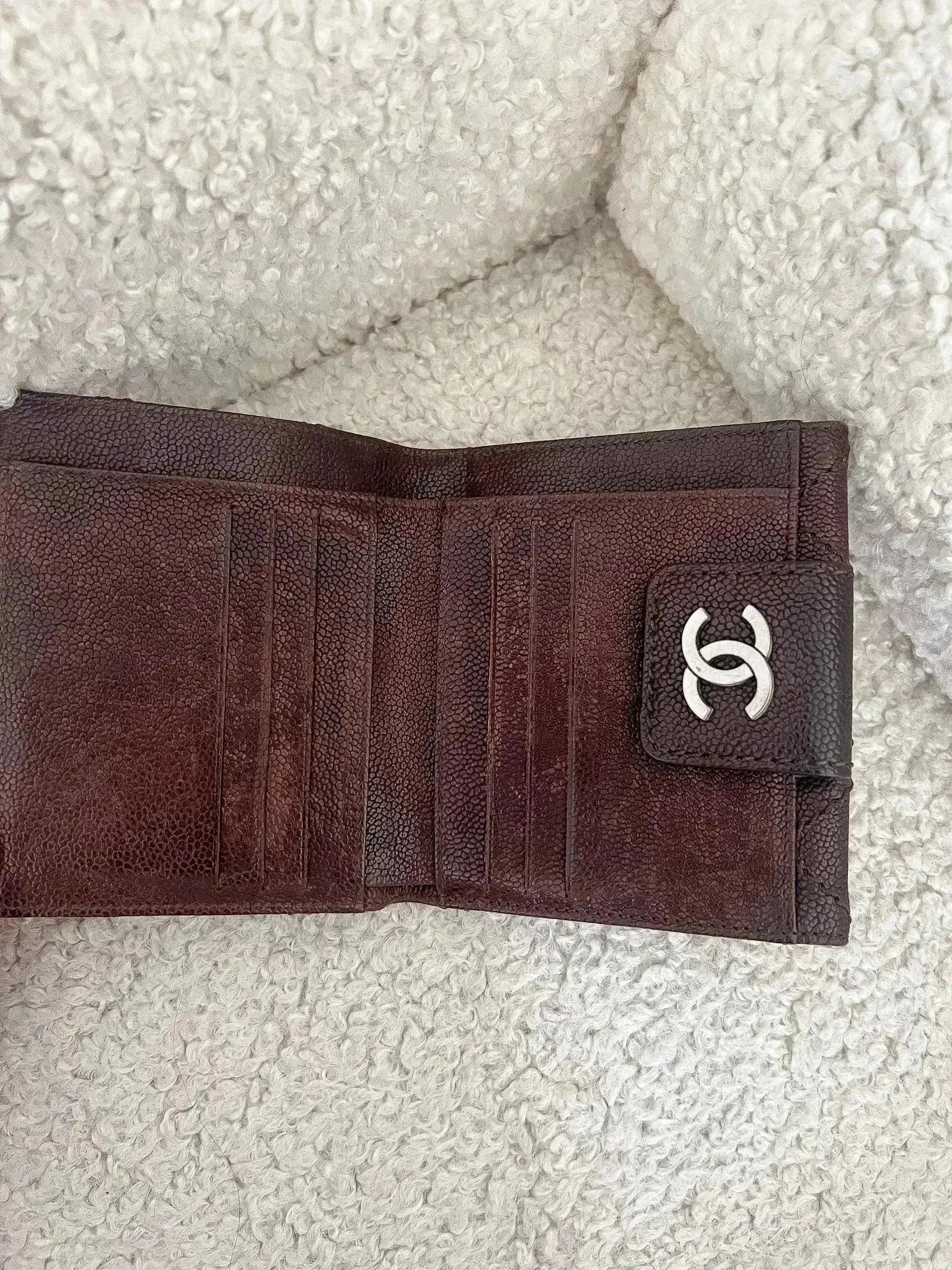 Chanel - Portefeuille Cuir Marron Quadrillé - Atelier Victor