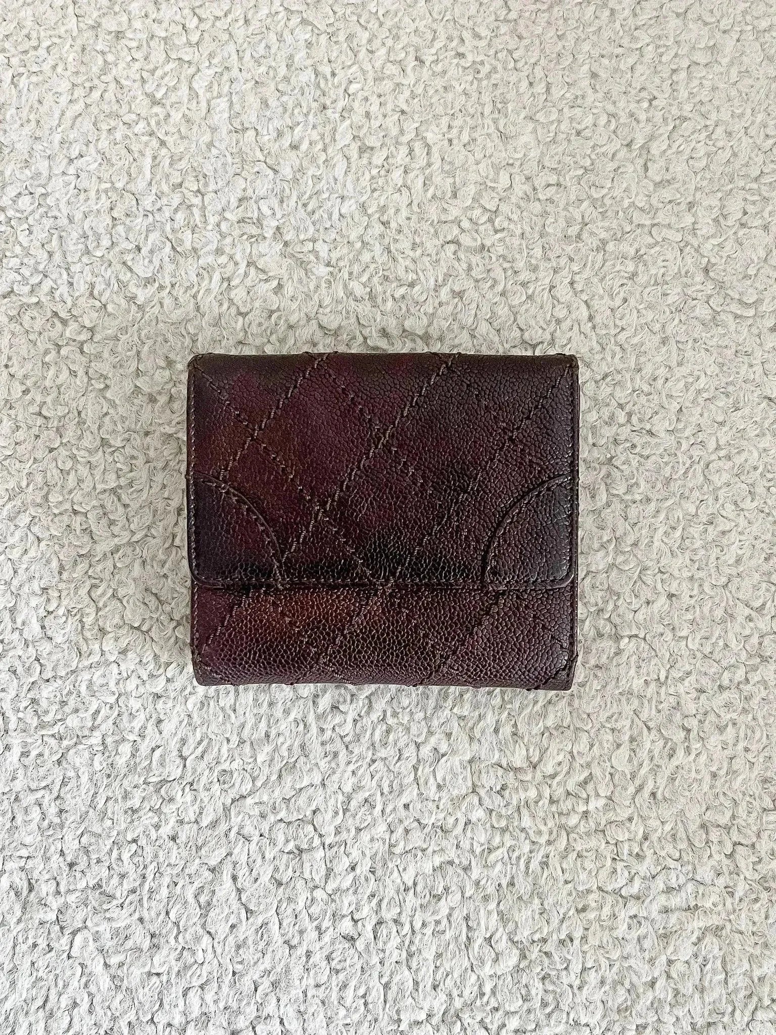 Chanel - Portefeuille Cuir Marron Quadrillé - Atelier Victor