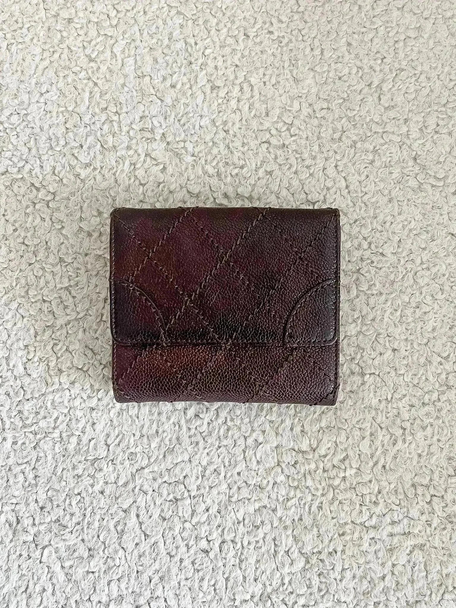 Chanel - Portefeuille Cuir Marron Quadrillé - Atelier Victor