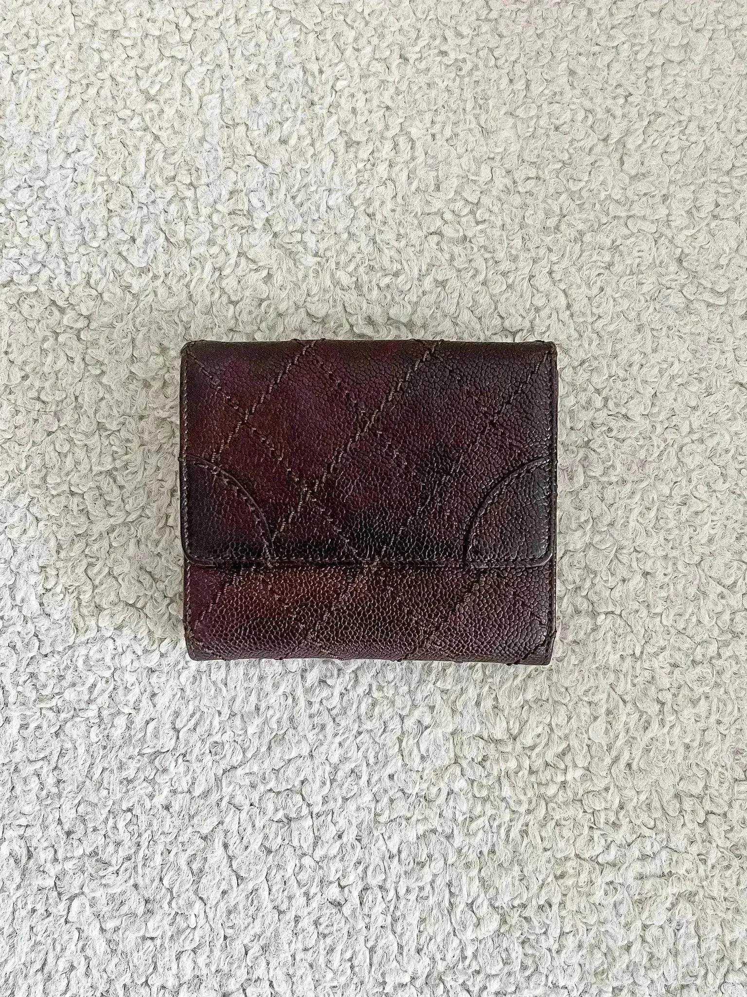 Chanel - Portefeuille Cuir Marron Quadrillé - Atelier Victor