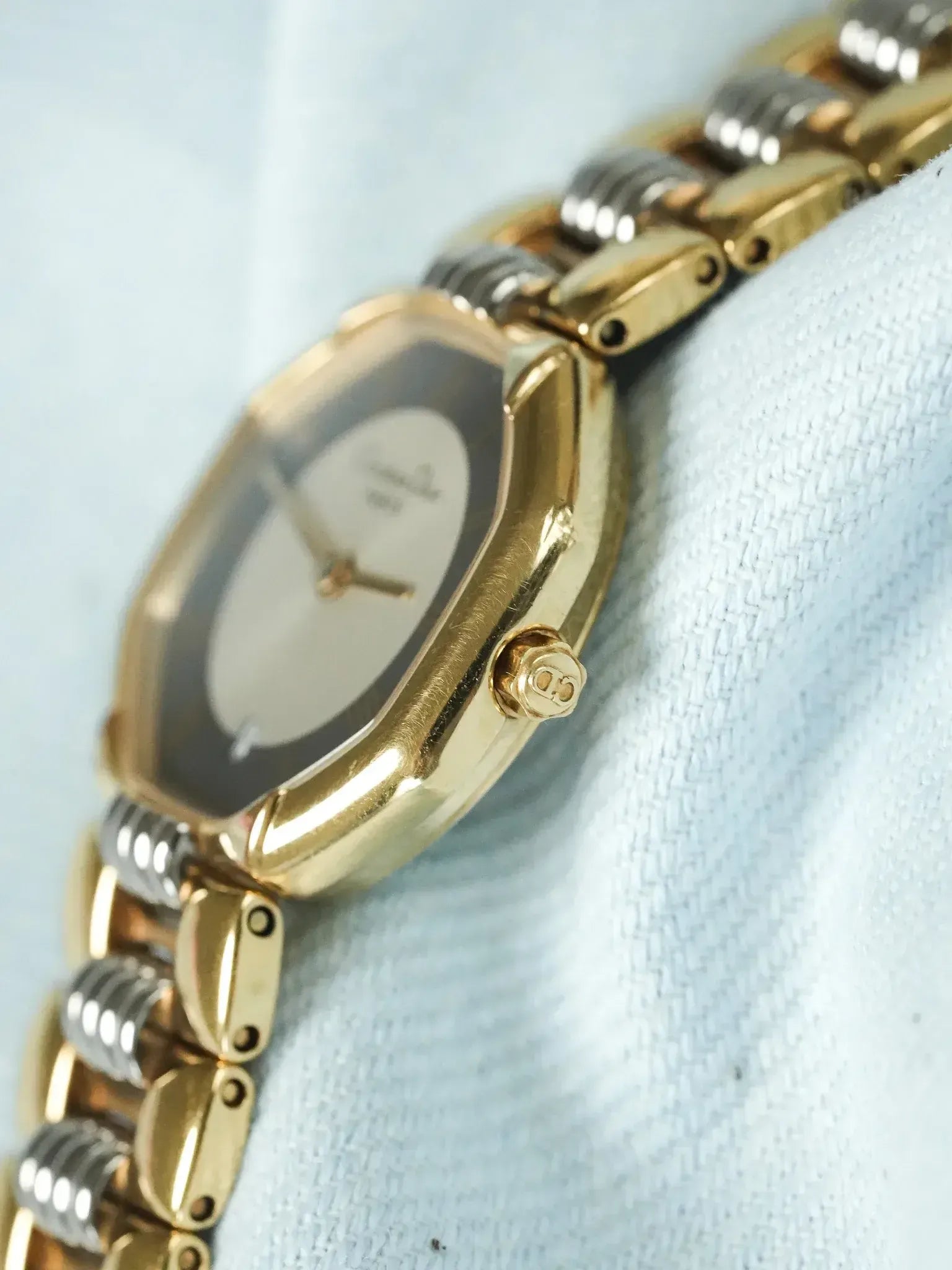 Christian Dior - 48.133 Octogonale Or Acier Cadran Gris - 1990s - Atelier Victor