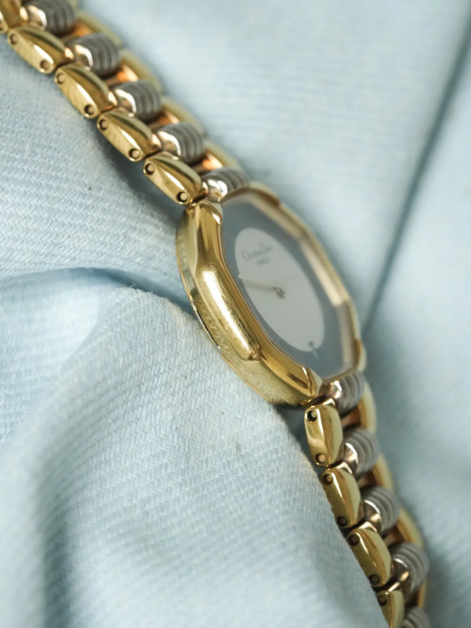 Christian Dior - 48.133 Octogonale Or Acier Cadran Gris- 1990s - Atelier Victor