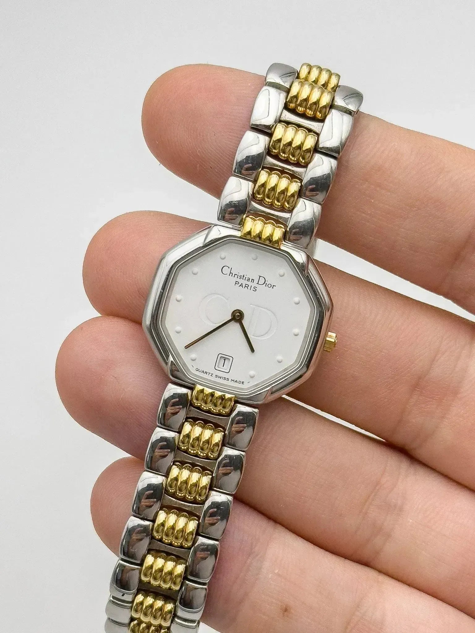 Christian Dior Paris - Octogonal Acier Or - 1990s - Atelier Victor