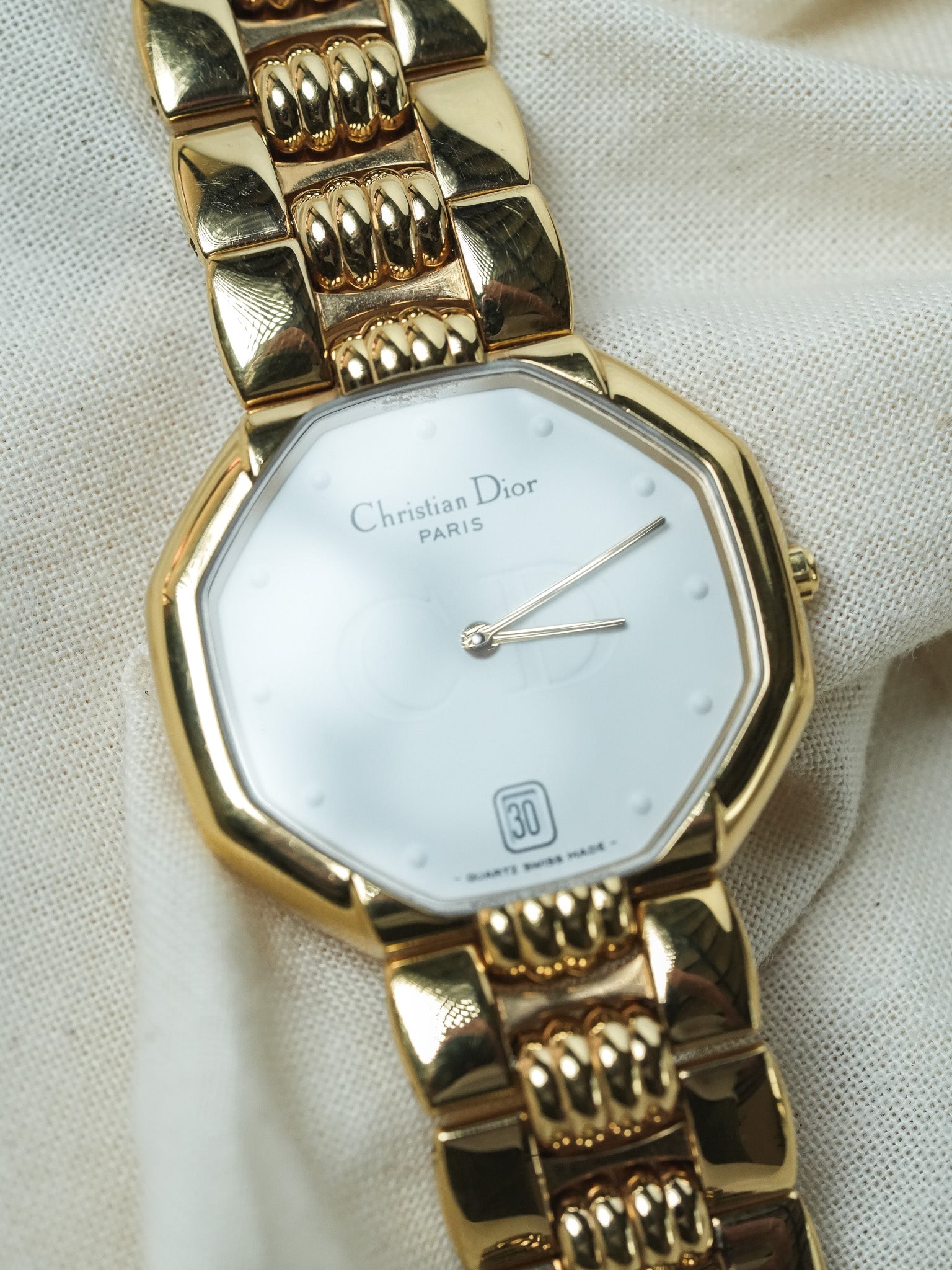 Christian Dior Paris - Octogonal Or 32mm - 1990s - Atelier Victor - Vintage Shop