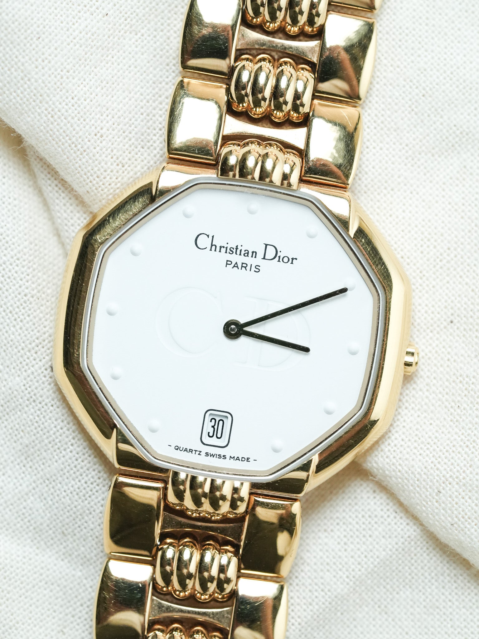 Christian Dior Paris - Octogonal Or 32mm - 1990s - Atelier Victor - Vintage Shop
