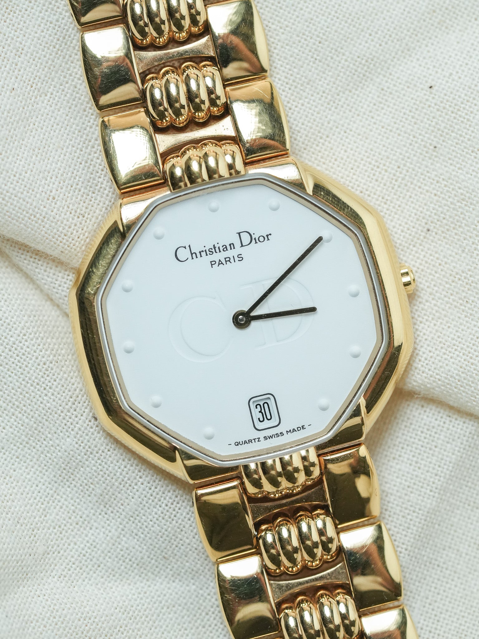 Christian Dior Paris - Octogonal Or 32mm - 1990s - Atelier Victor - Vintage Shop