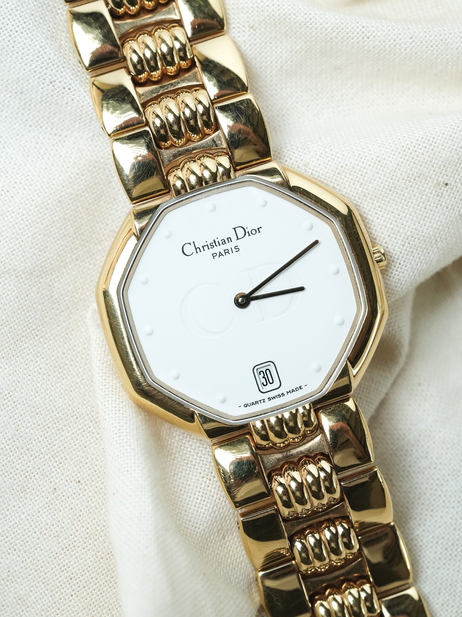 Christian Dior Paris - Octogonal Or 32mm - 1990s - Atelier Victor - Vintage Shop