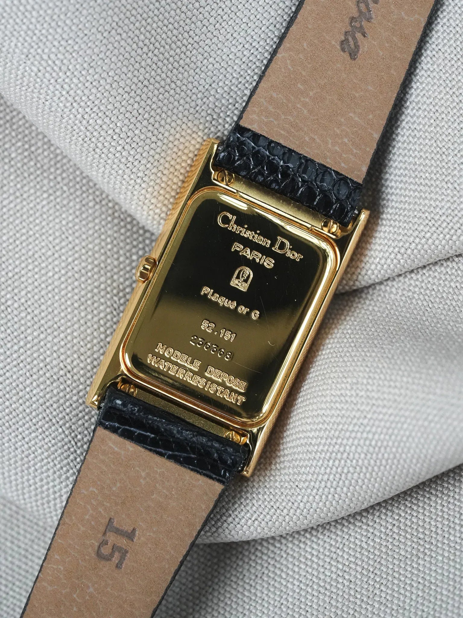 Christian Dior - Tank Vagues Plaqué or Cadran blanc - 1990s - Atelier Victor