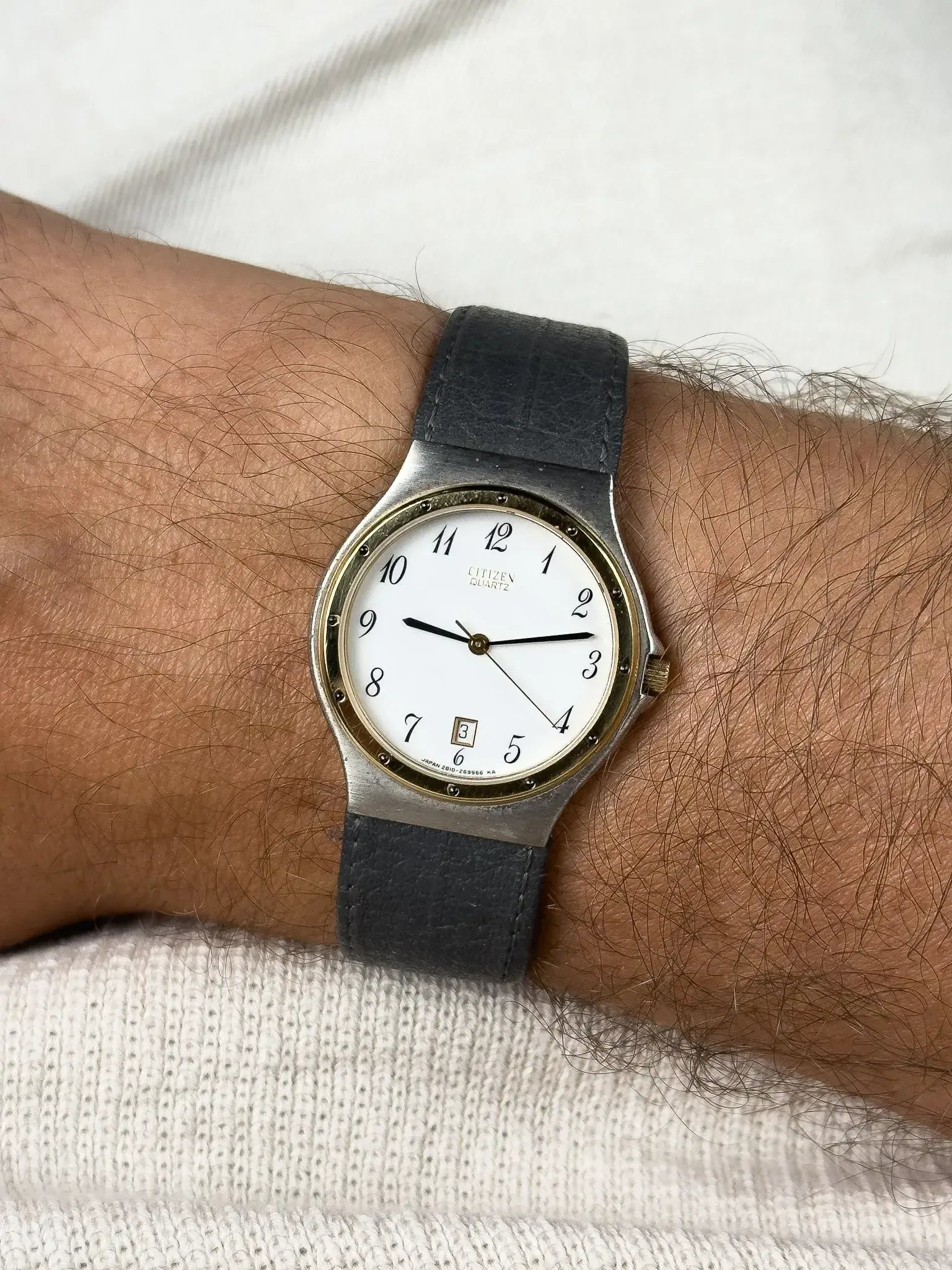 Citizen - Acier Bracelet Intégré Cadran Blanc - NOS - 1990s - Atelier Victor