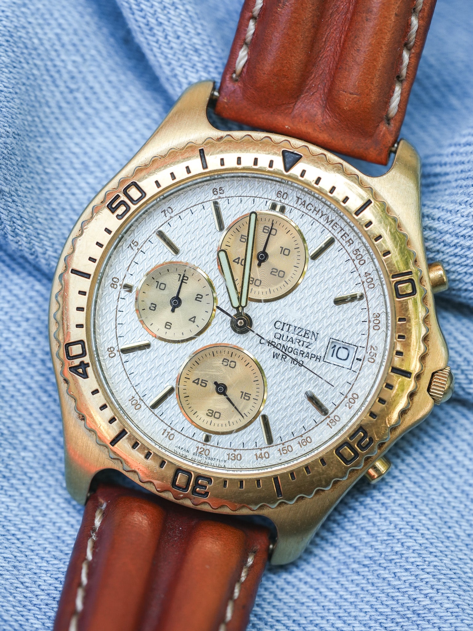 Citizen - Chronographe Date Or Tapisserie - 1997 - Atelier Victor - Vintage Shop