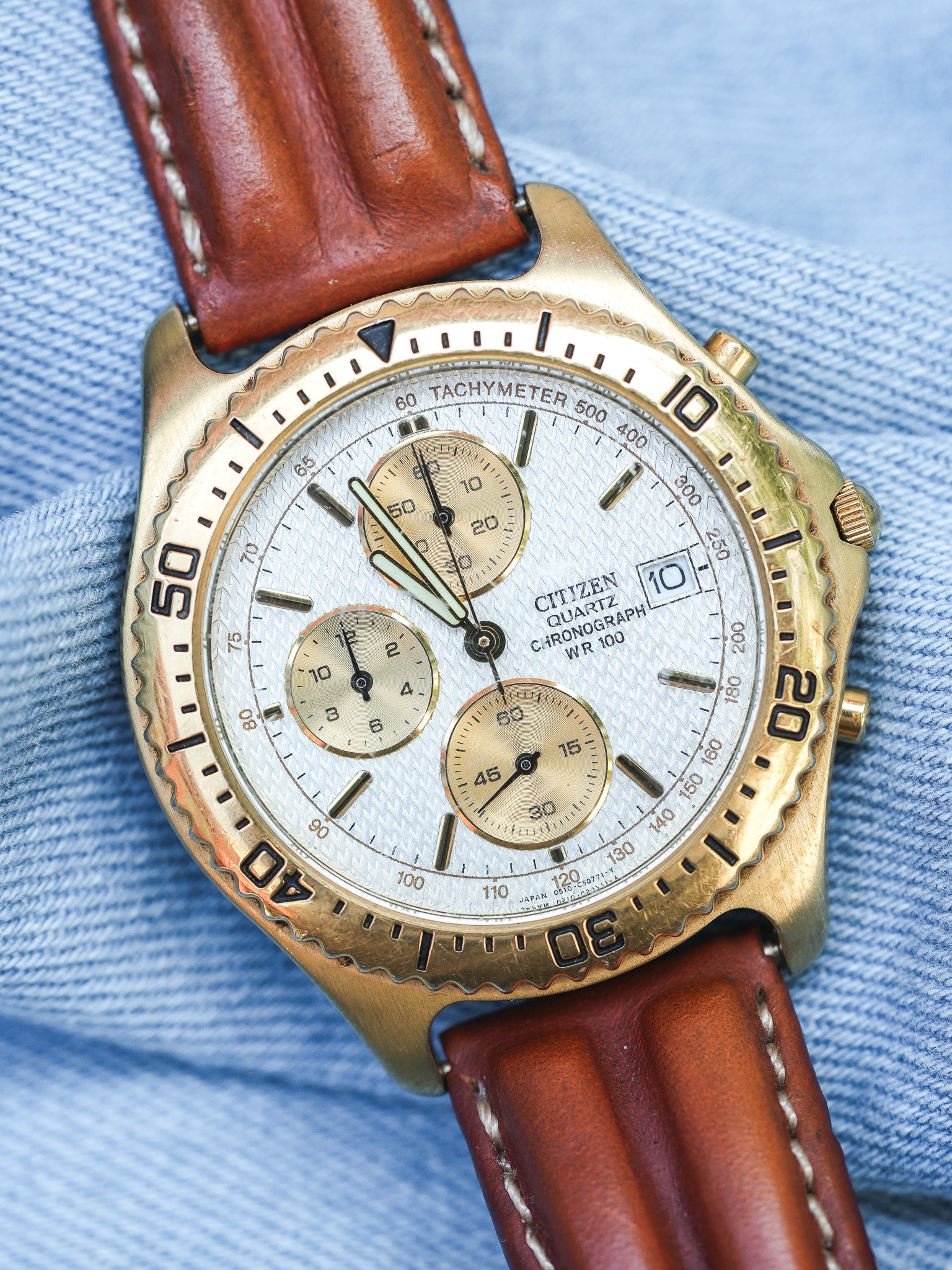 Citizen - Chronographe Date Or Tapisserie - 1997 - Atelier Victor - Vintage Shop