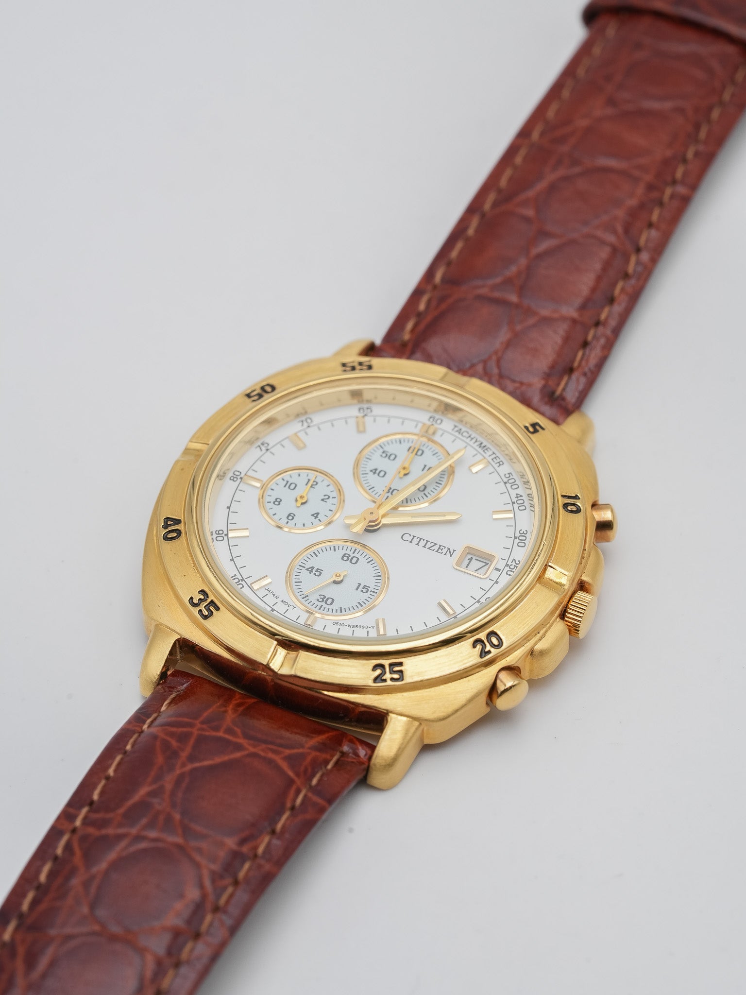 Citizen - Chronographe Plaqué Or Date - NOS - 1990s - Atelier Victor - Vintage Shop