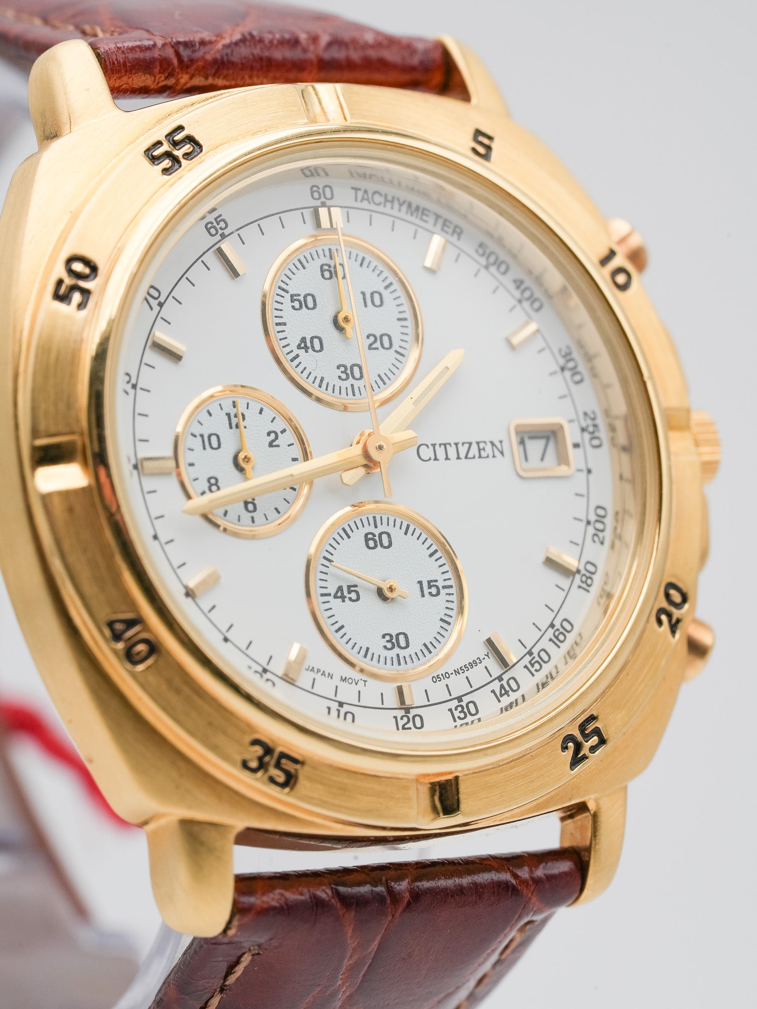 Citizen - Chronographe Plaqué Or Date - NOS - 1990s - Atelier Victor - Vintage Shop