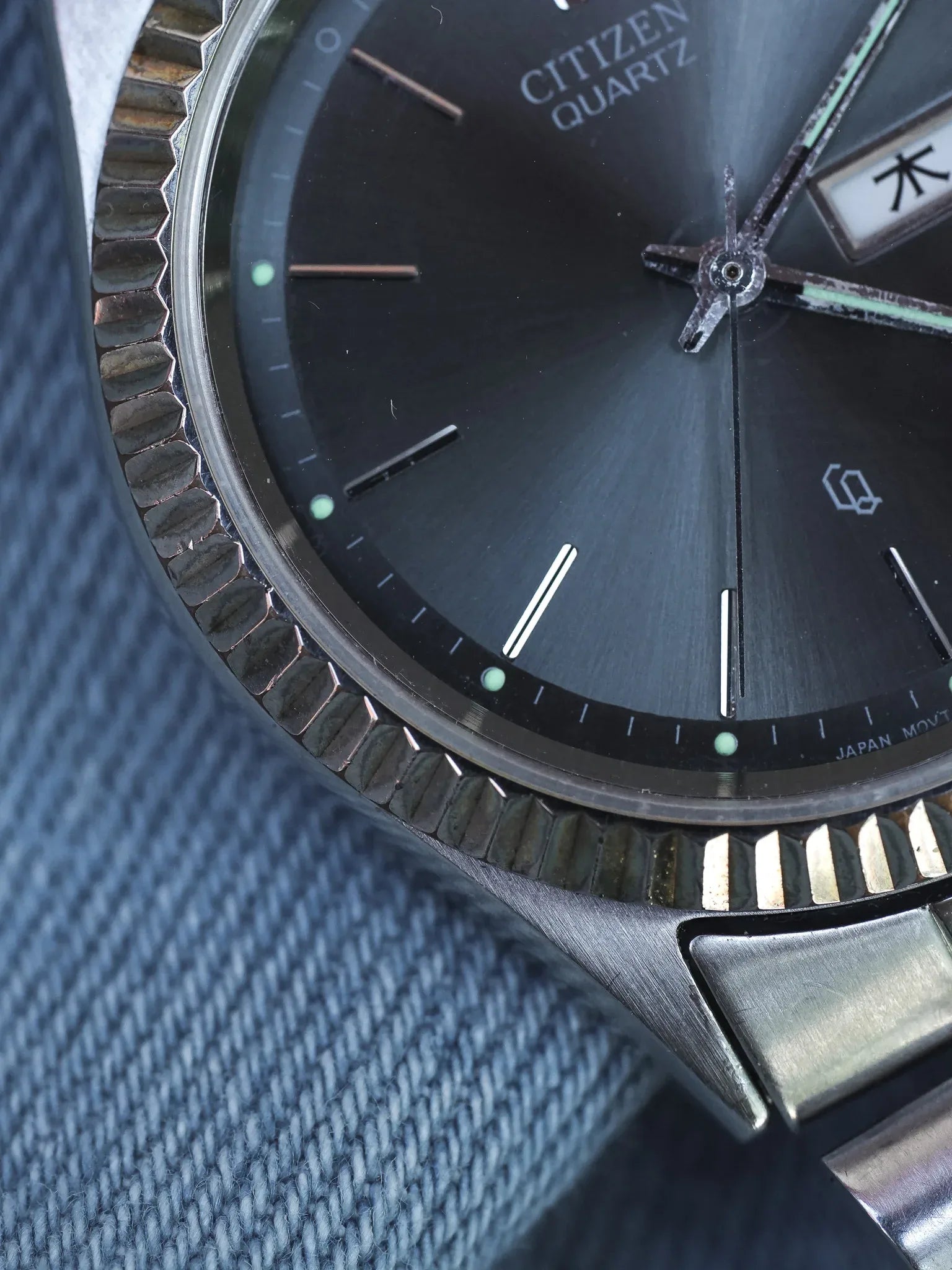 Citizen - Daydate Kanji Jubilee Cannelé Acier Cadran gris - 1989 - Atelier Victor - Vintage Shop