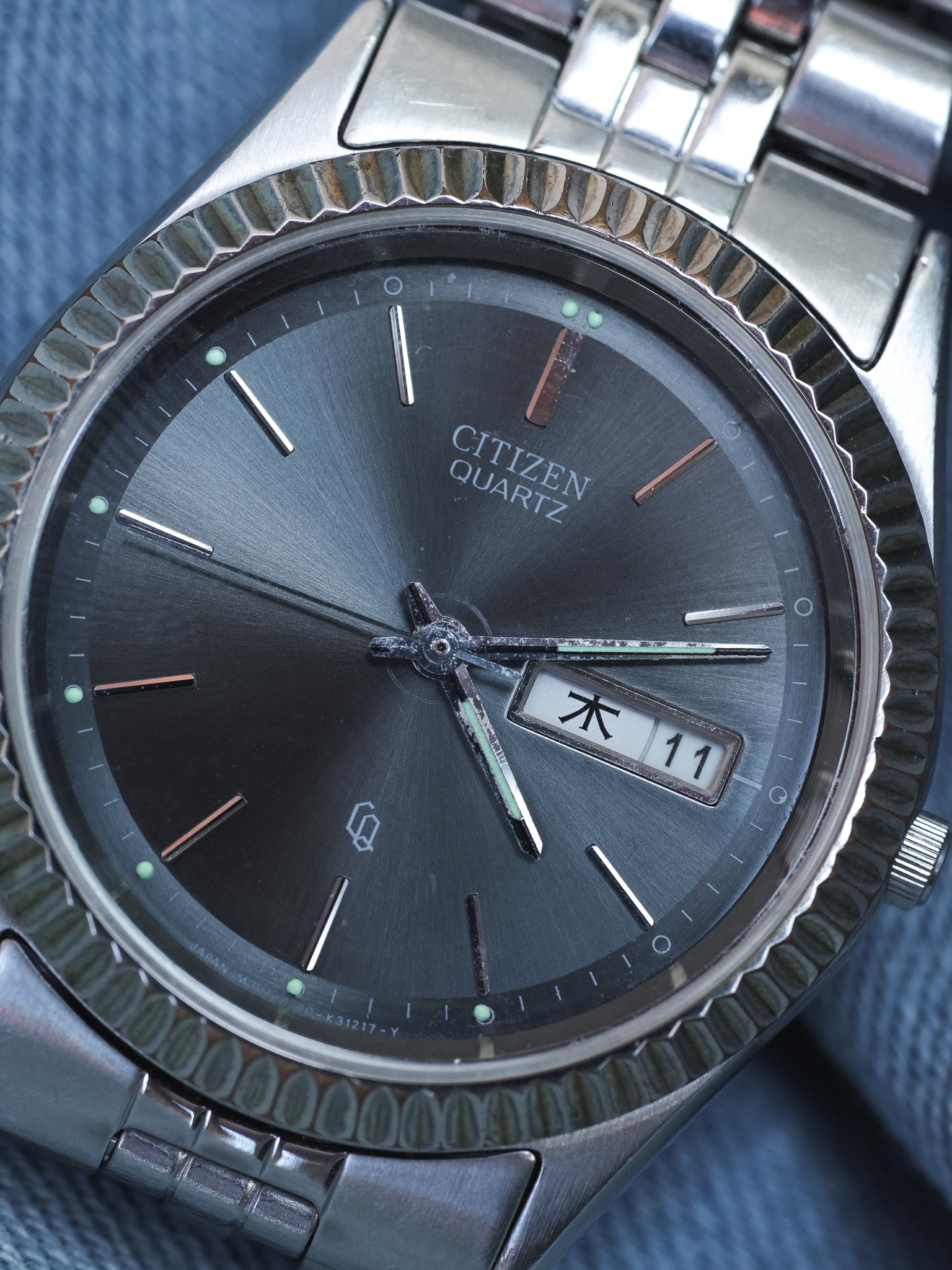 Citizen - Daydate Kanji Jubilee Cannelé Acier Cadran gris - 1989 - Atelier Victor - Vintage Shop