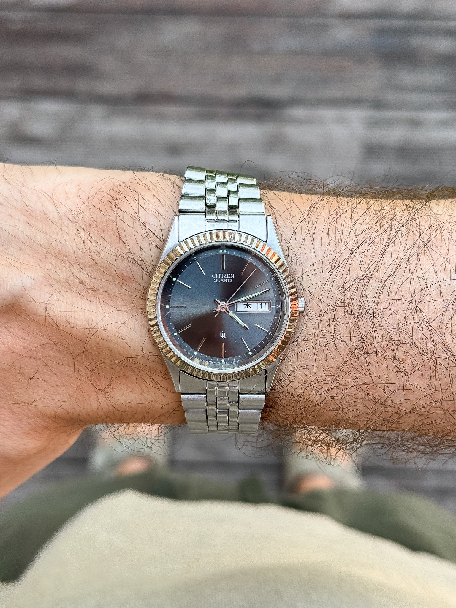 Citizen - Daydate Kanji Jubilee Cannelé Acier Cadran gris - 1989 - Atelier Victor - Vintage Shop