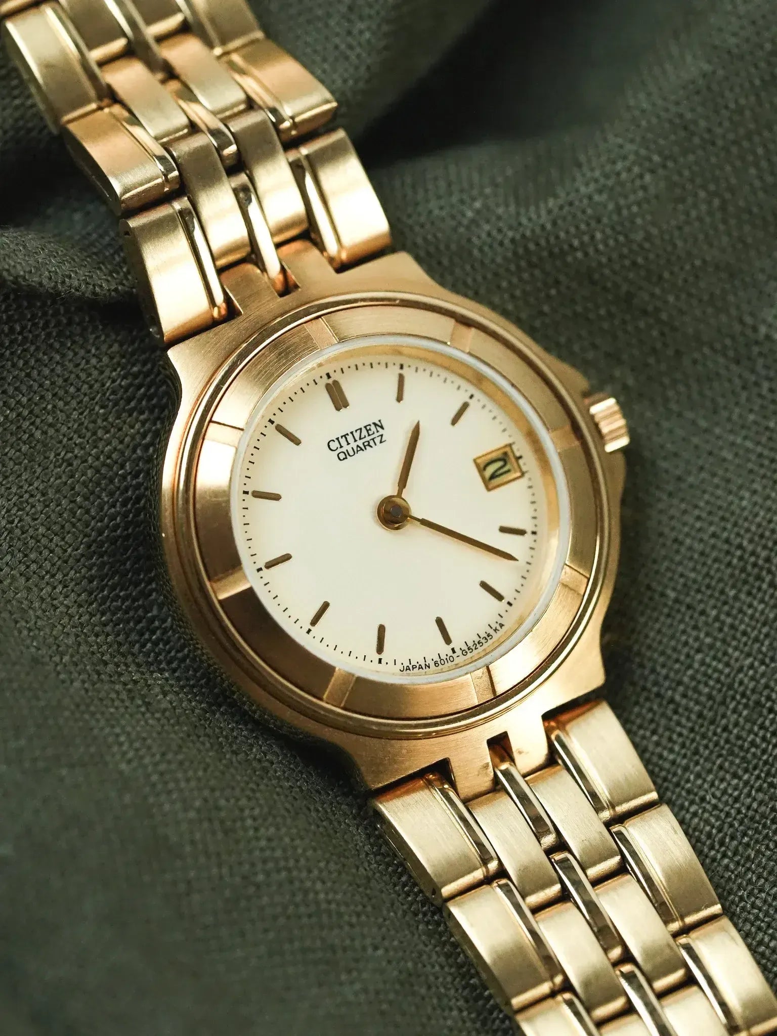 Citizen - Maille Or Cadran Or Date - 1990s - Atelier Victor