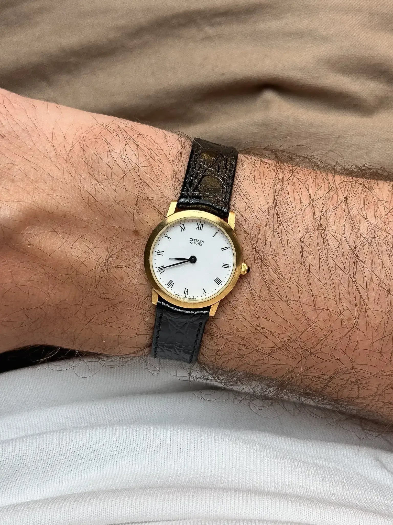 Citizen - Mini Montre habillée Cabochon Or Chiffres Romain - NOS - 1991 - Atelier Victor