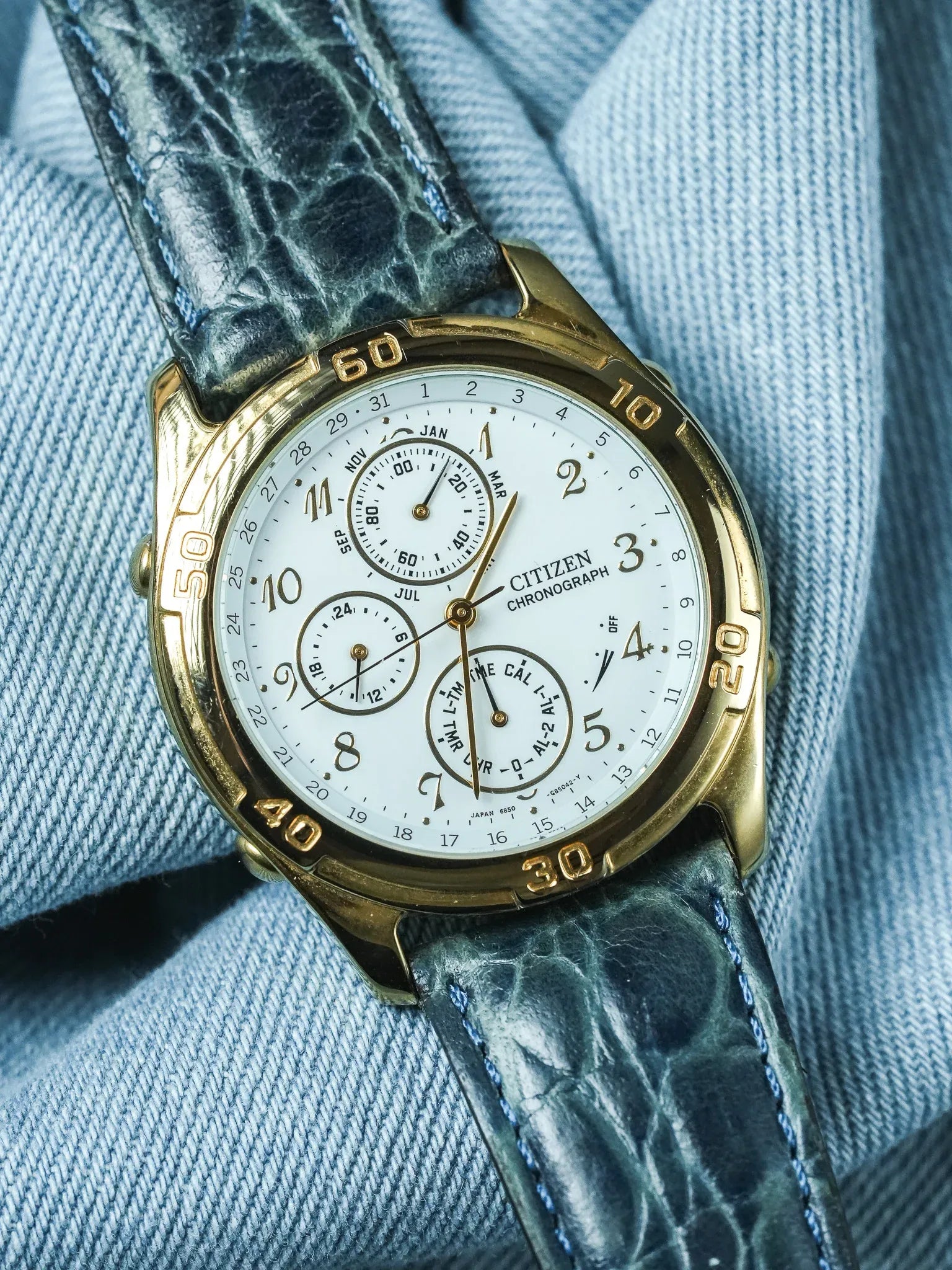 Citizen - Multifonction Or cadran blanc - 1995 - Atelier Victor