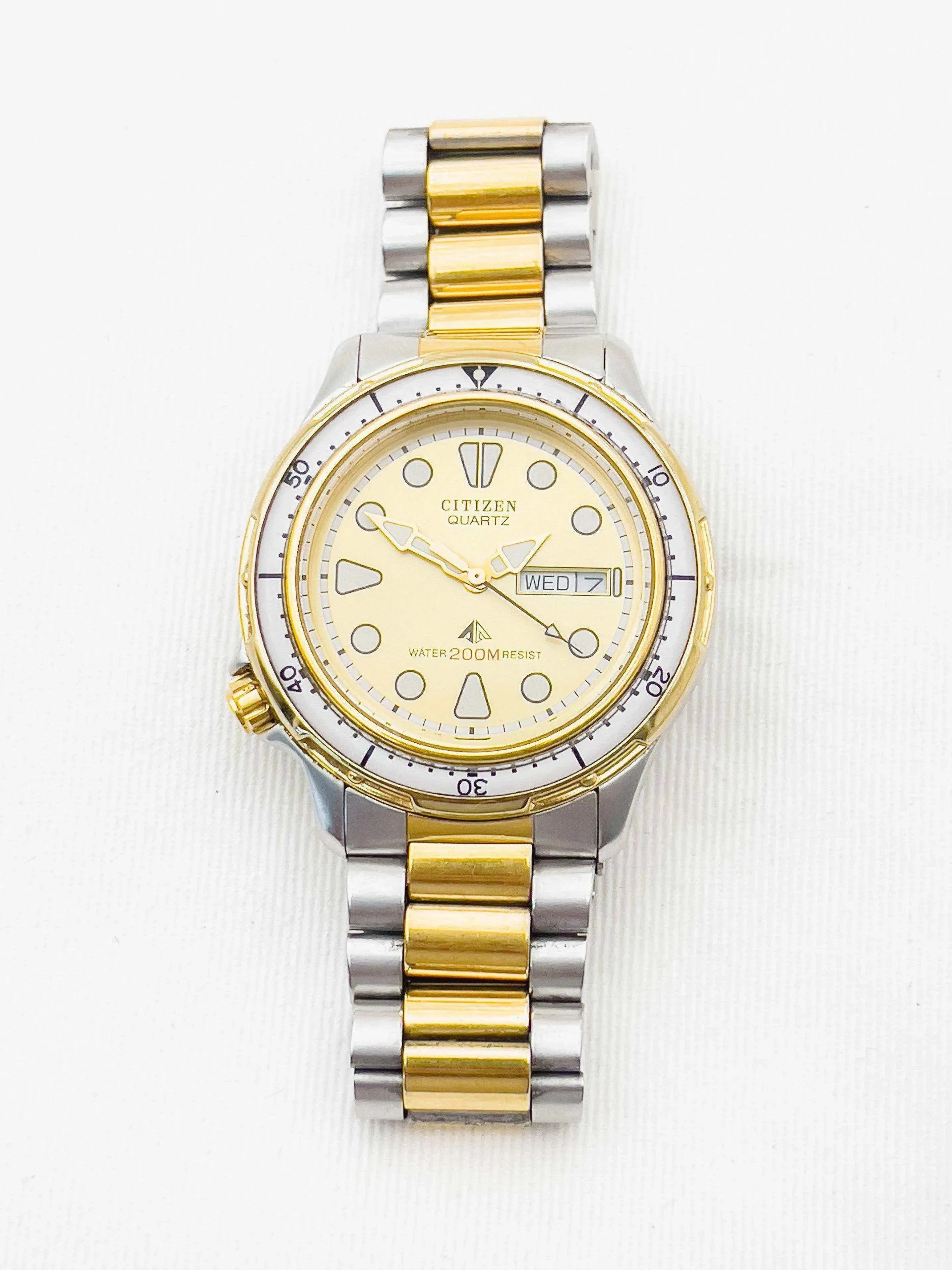 Citizen - Quartz Gold / Acier Daydate Kanji- 1990's - Atelier Victor