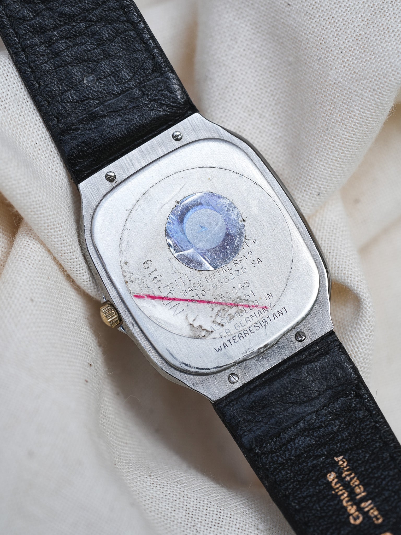 Citizen - Tank Acier Lunette or date 6h - NOS - 1985 - Atelier Victor - Vintage Shop