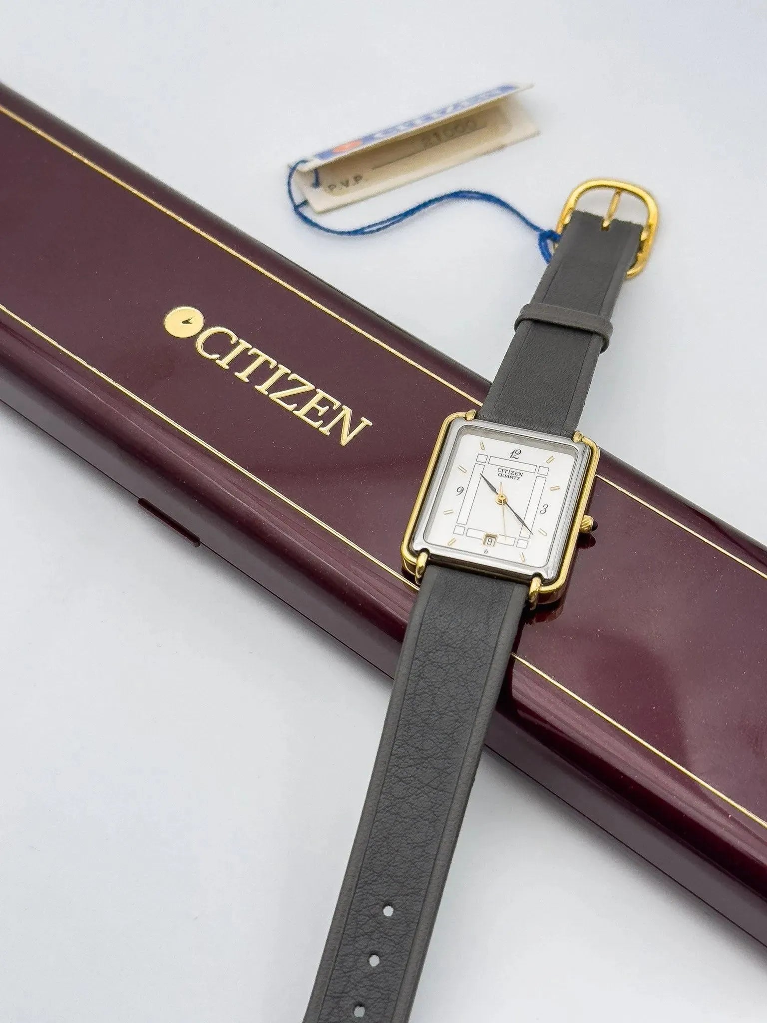 Citizen - Tank PVD Black Gold - Box - 1990's - Atelier Victor Paris - Vintage Watch Shop Dubai