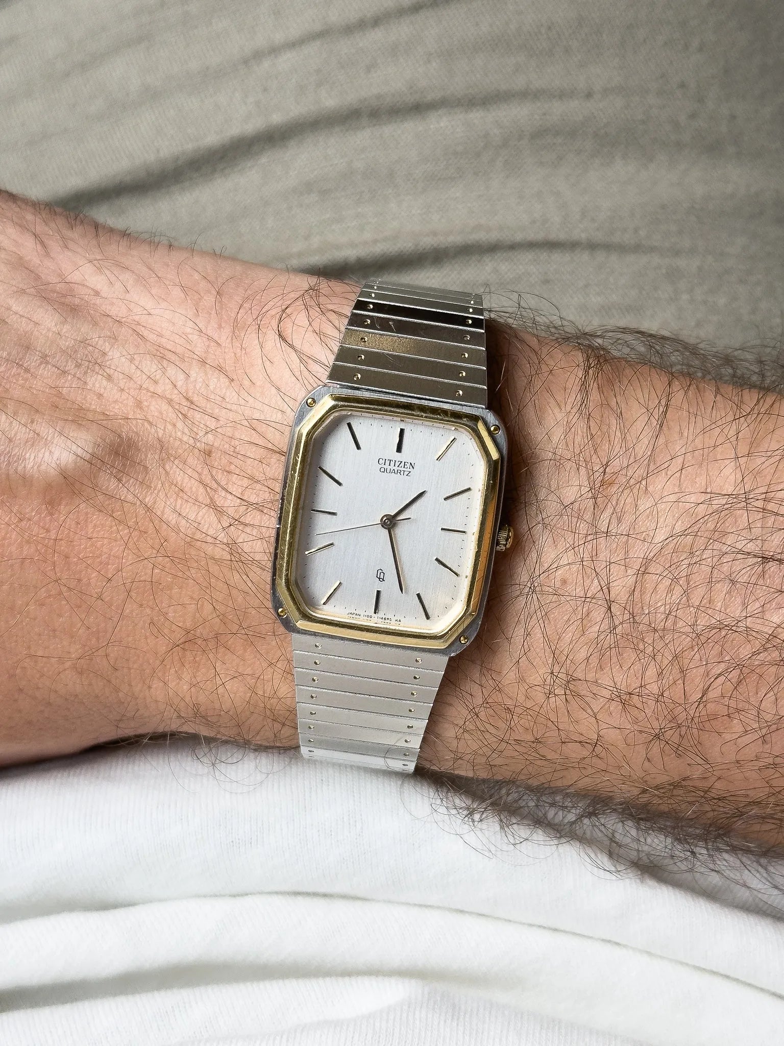 Citizen - Tank Royal Acier Or bracelet intégré - 1991 - Atelier Victor