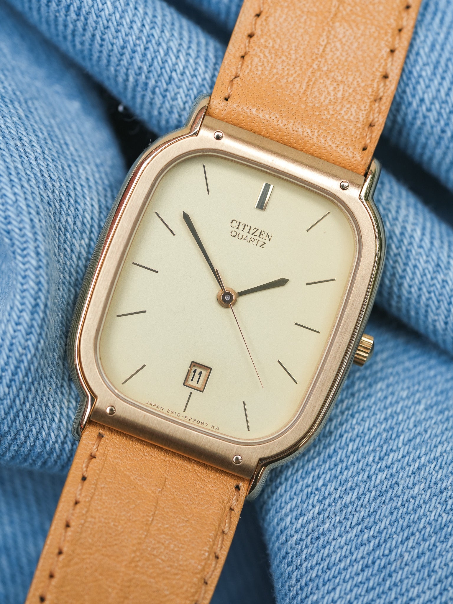 Citizen - Tonneau Citron Or Date 6h - NOS - 1985 - Atelier Victor - Vintage Shop