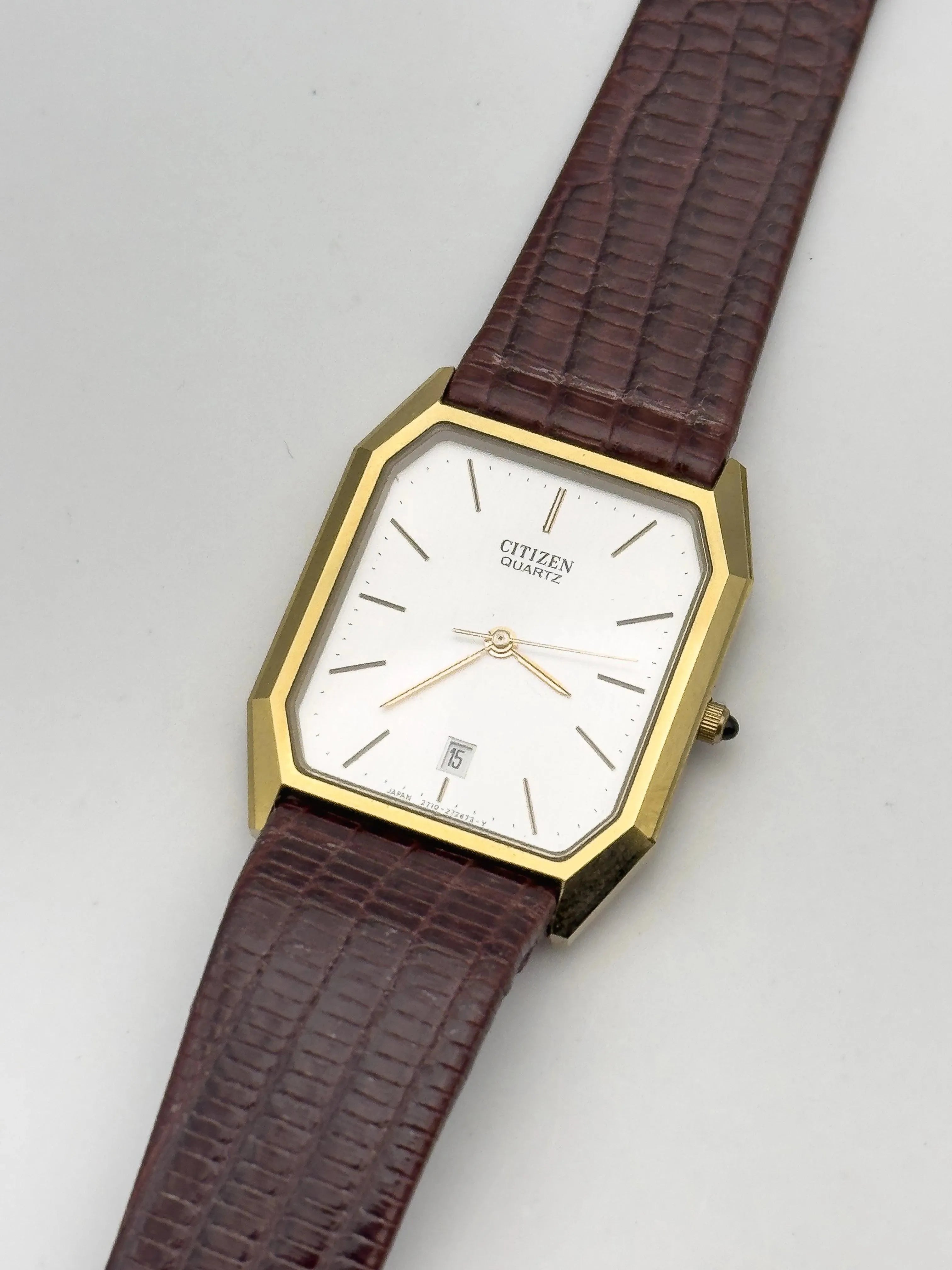 Citizen - Tonneau Gold Cabochon - NOS - 1990's - Atelier Victor Paris - Vintage Watch Shop Dubai