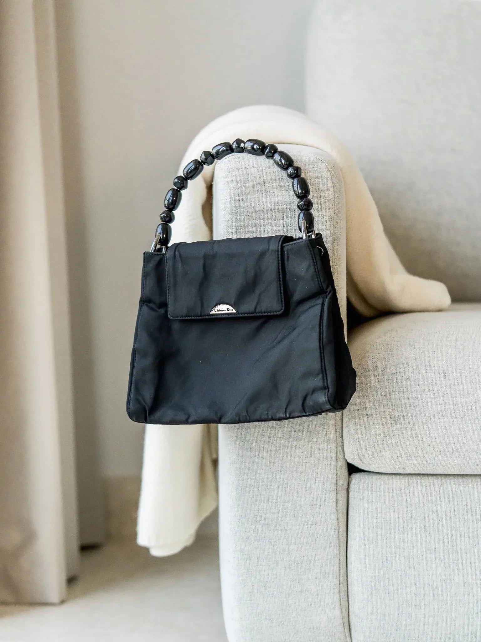 Dior - Sac à main vintage noir perle - Atelier Victor