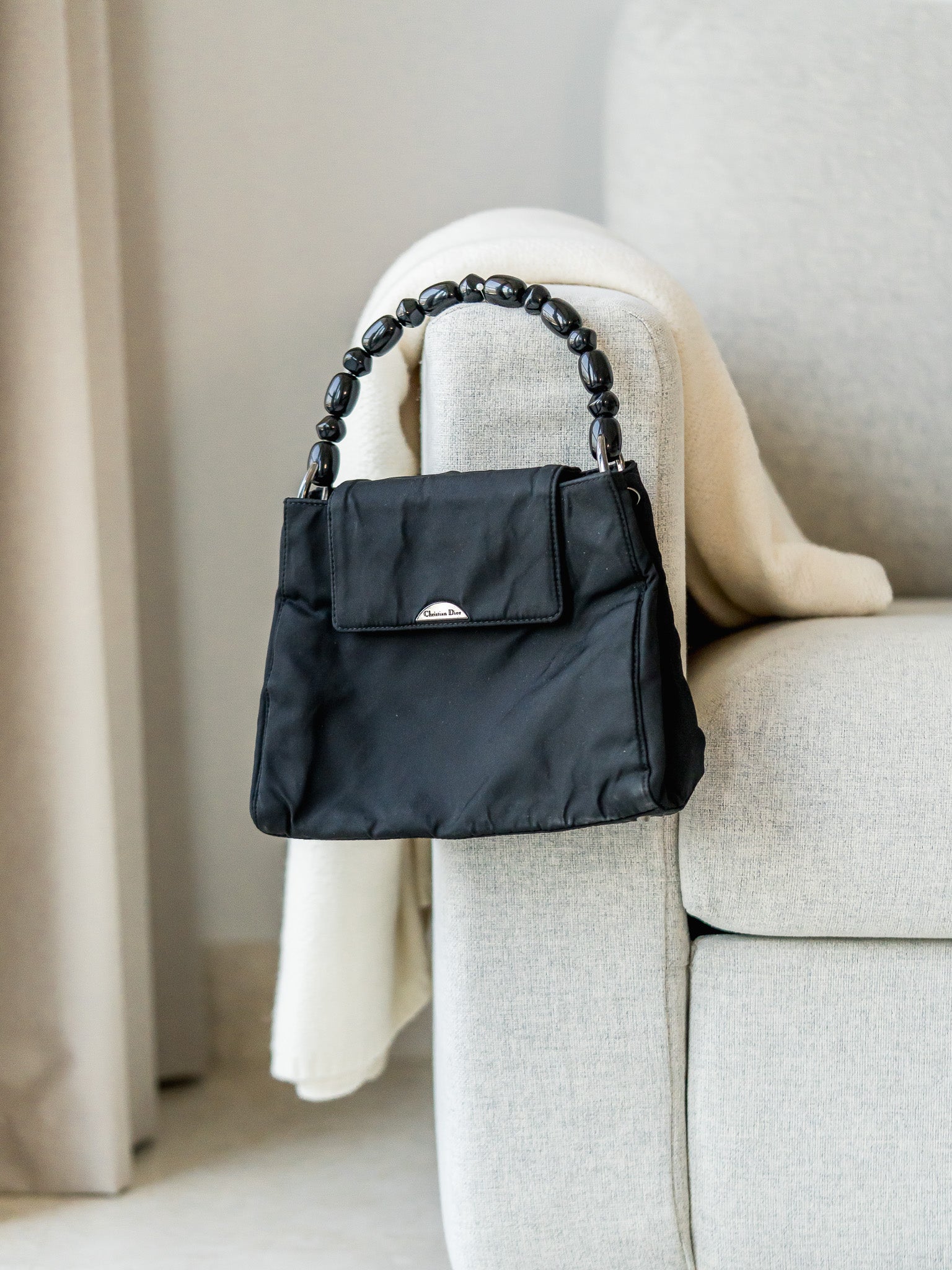 Dior - Sac à main vintage noir perle - Atelier Victor