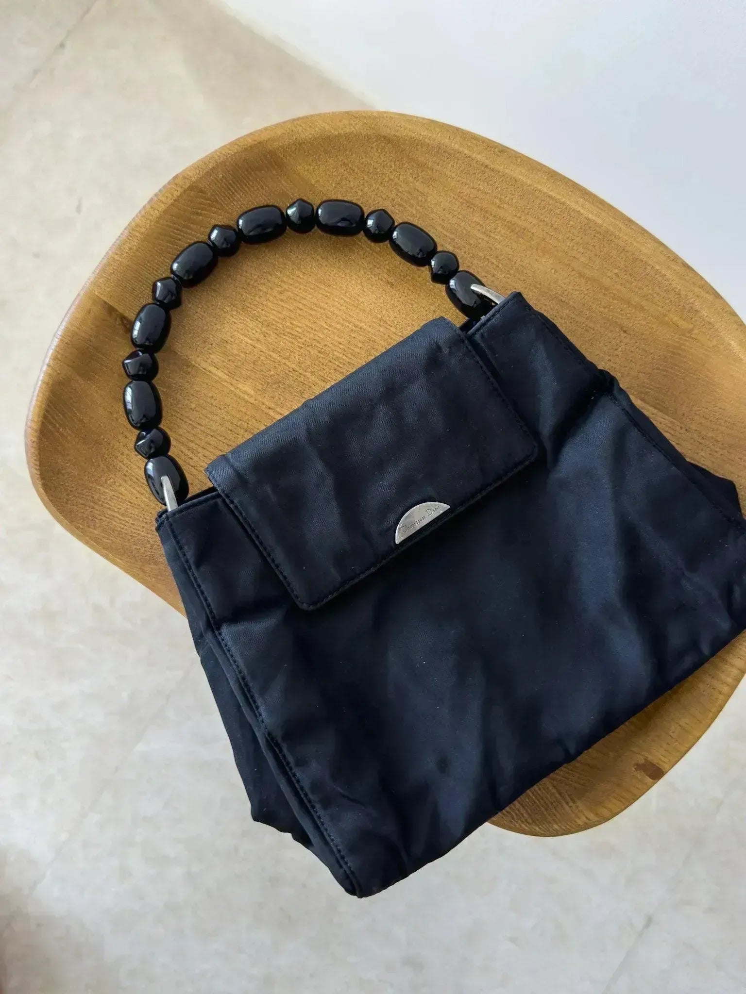 Dior - Sac à main vintage noir perle - Atelier Victor