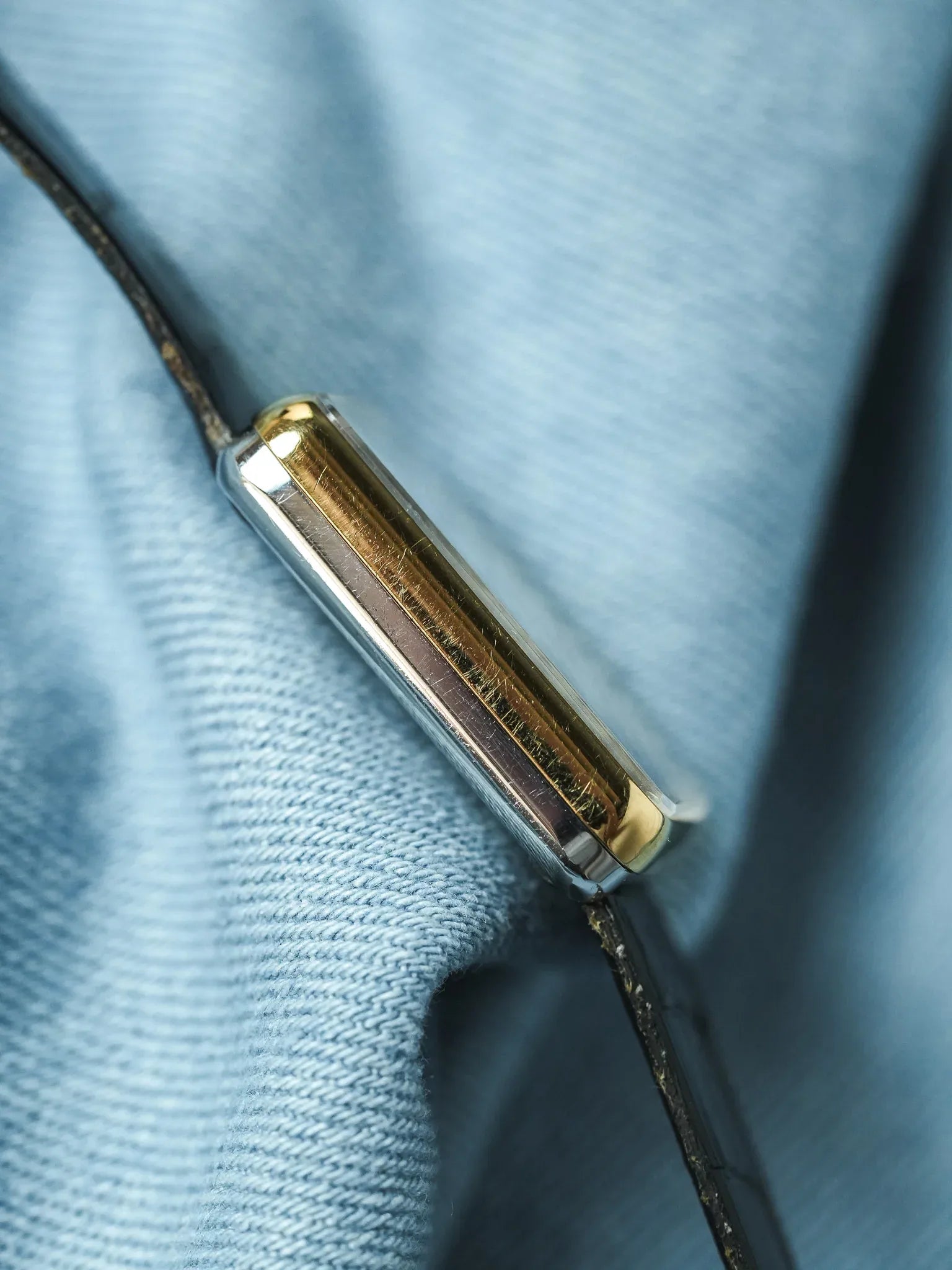 Donatel - Tank Or Oeil de Tigre Cabochon bleu - 1970s - Atelier Victor