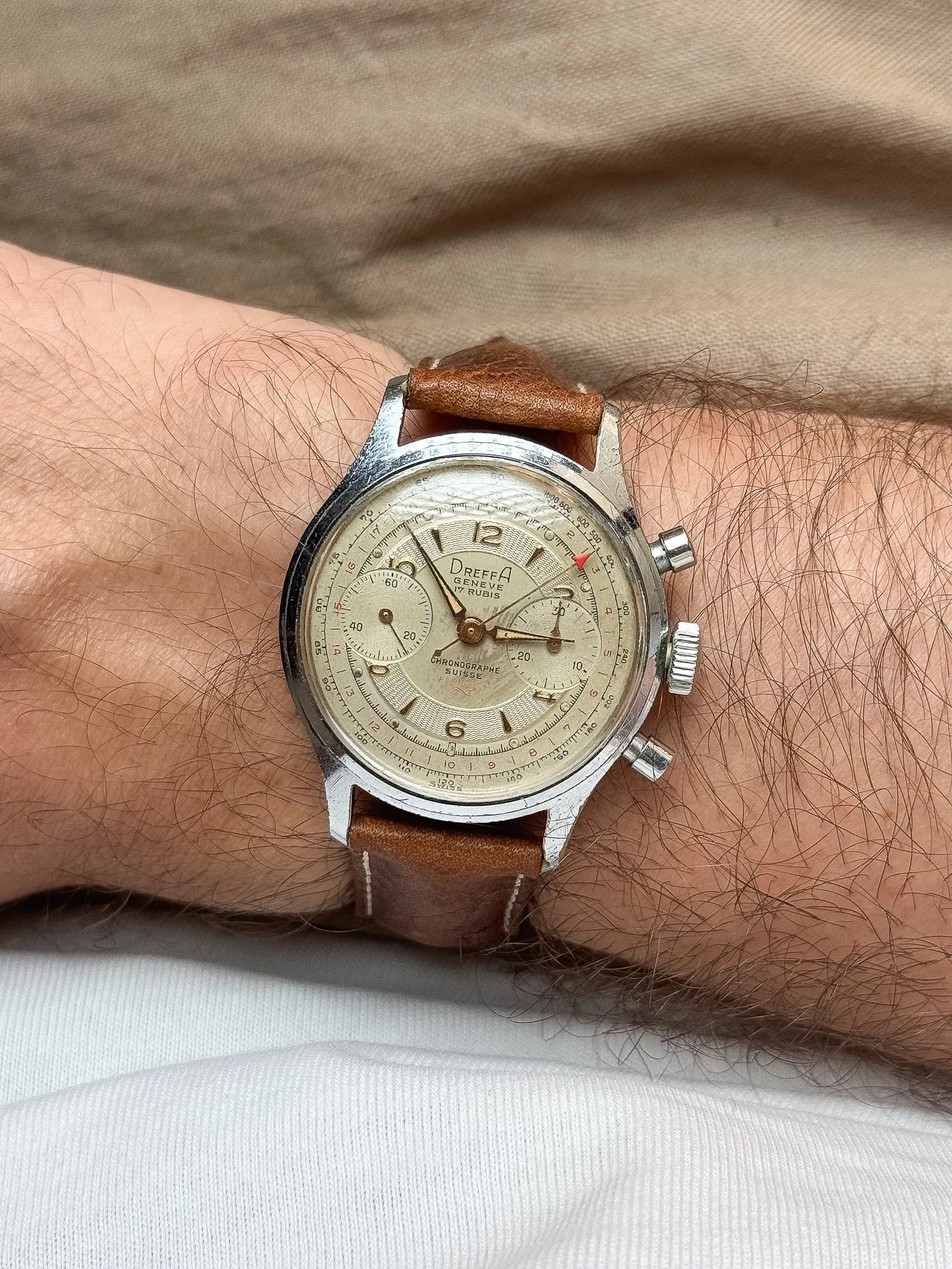 Dreffa Genève - Chronographe Landeron 251 Chrome - 1950s - Atelier Victor