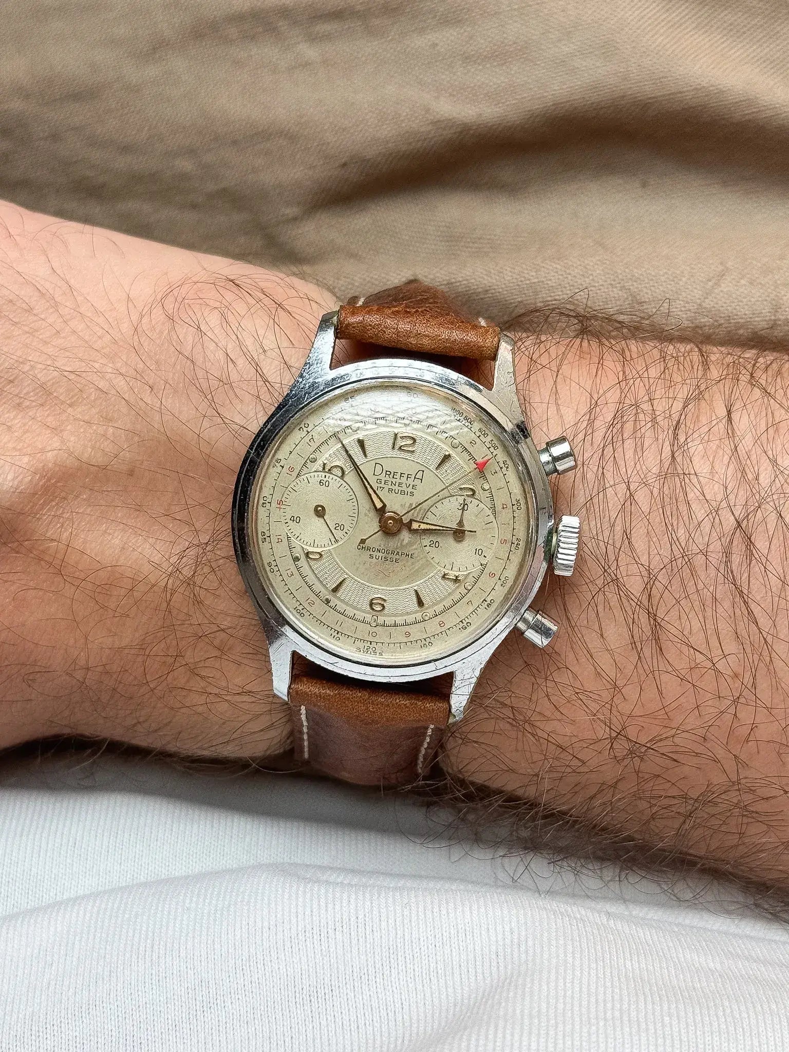 Dreffa Genève - Chronographe Landeron 251 Chrome - 1950s - Atelier Victor