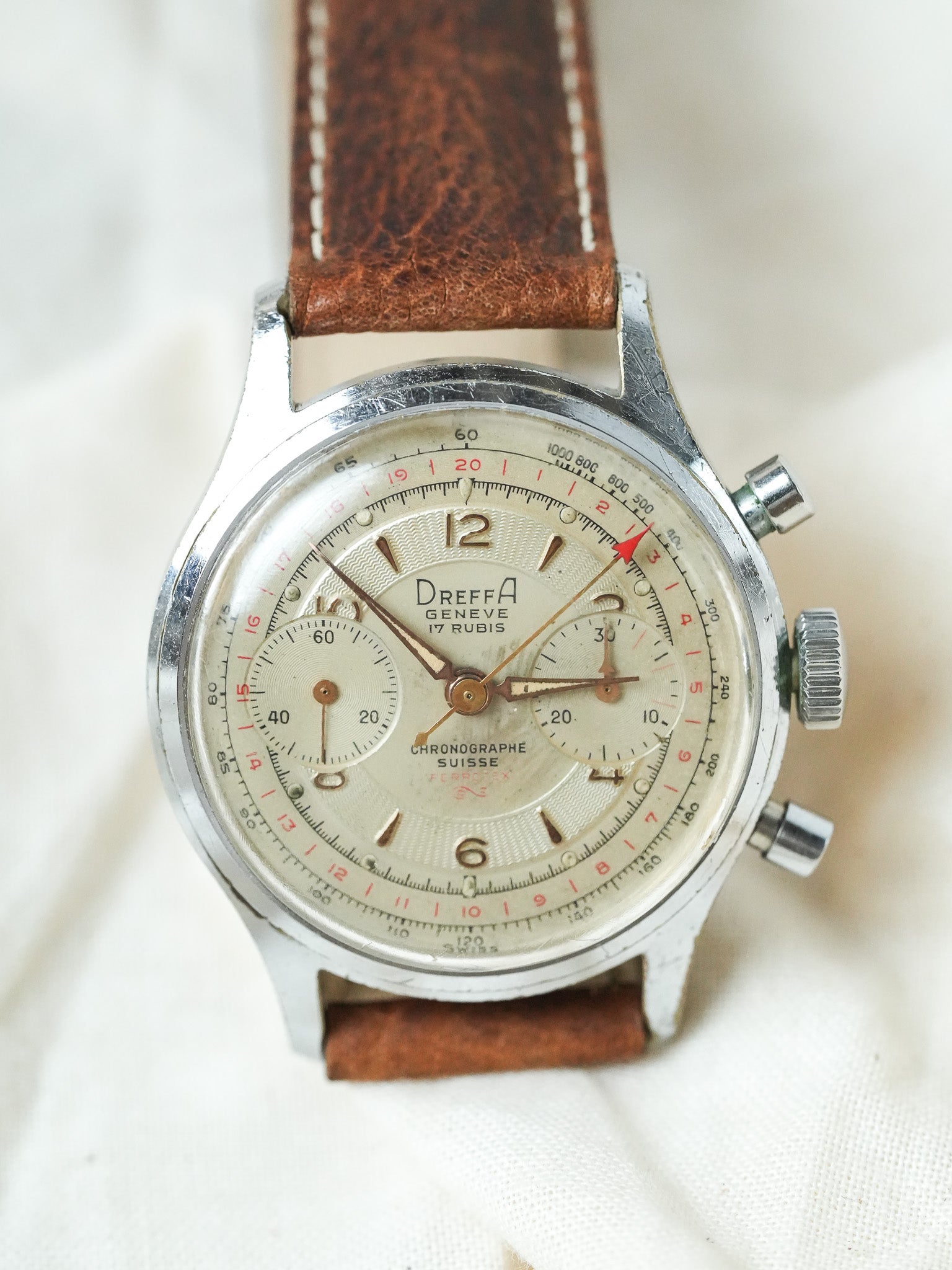 Dreffa Genève - Chronographe Landeron 251 Chrome - 1950s - Atelier Victor - Vintage Shop