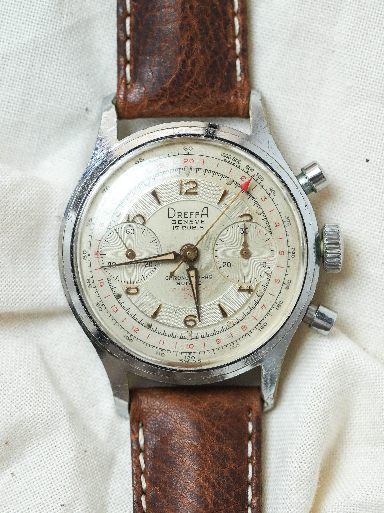 Dreffa Genève - Chronographe Landeron 251 Chrome - 1950s - Atelier Victor - Vintage Shop