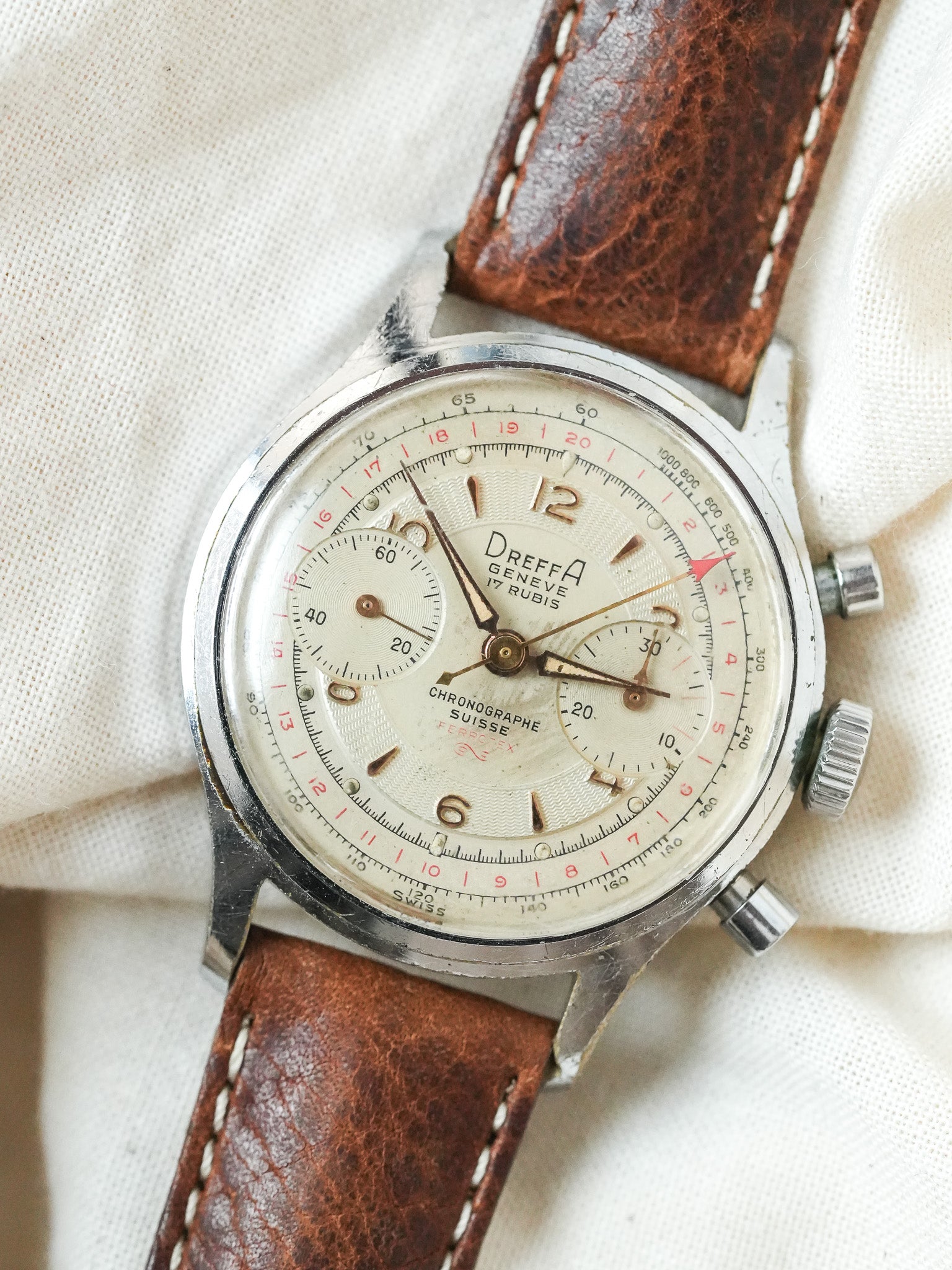 Dreffa Genève - Chronographe Landeron 251 Chrome - 1950s - Atelier Victor - Vintage Shop
