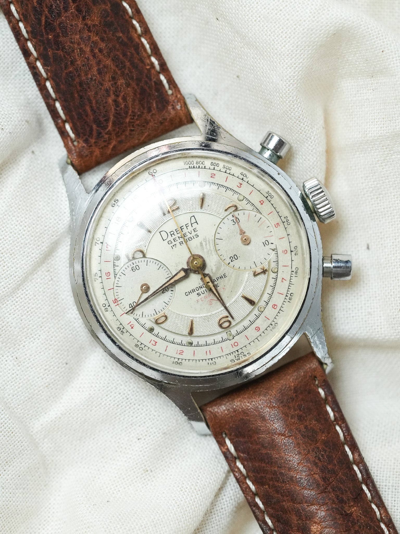 Dreffa Genève - Chronographe Landeron 251 Chrome - 1950s - Atelier Victor - Vintage Shop